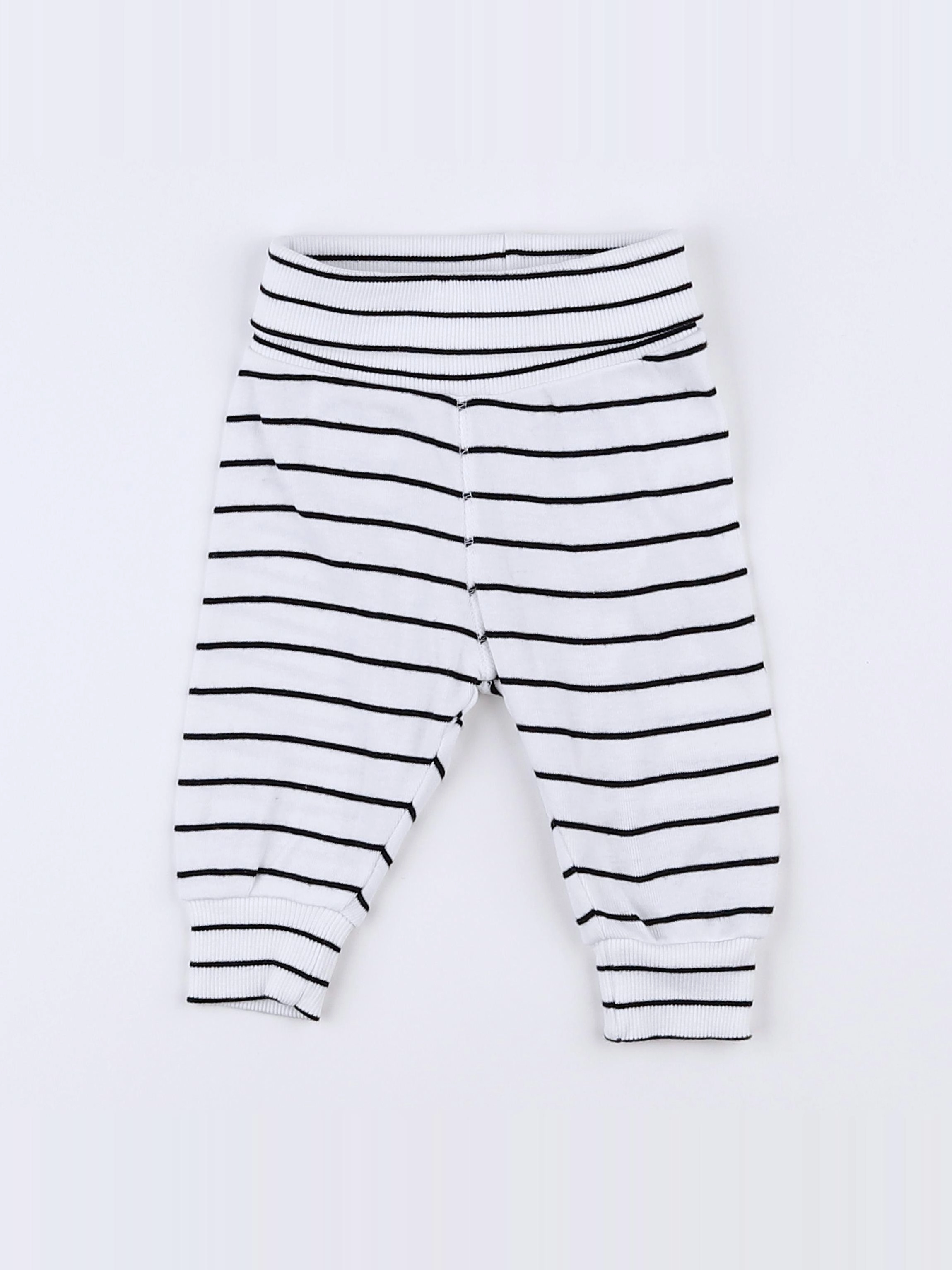 H&M - legging blanc, bleu - 1 mois
