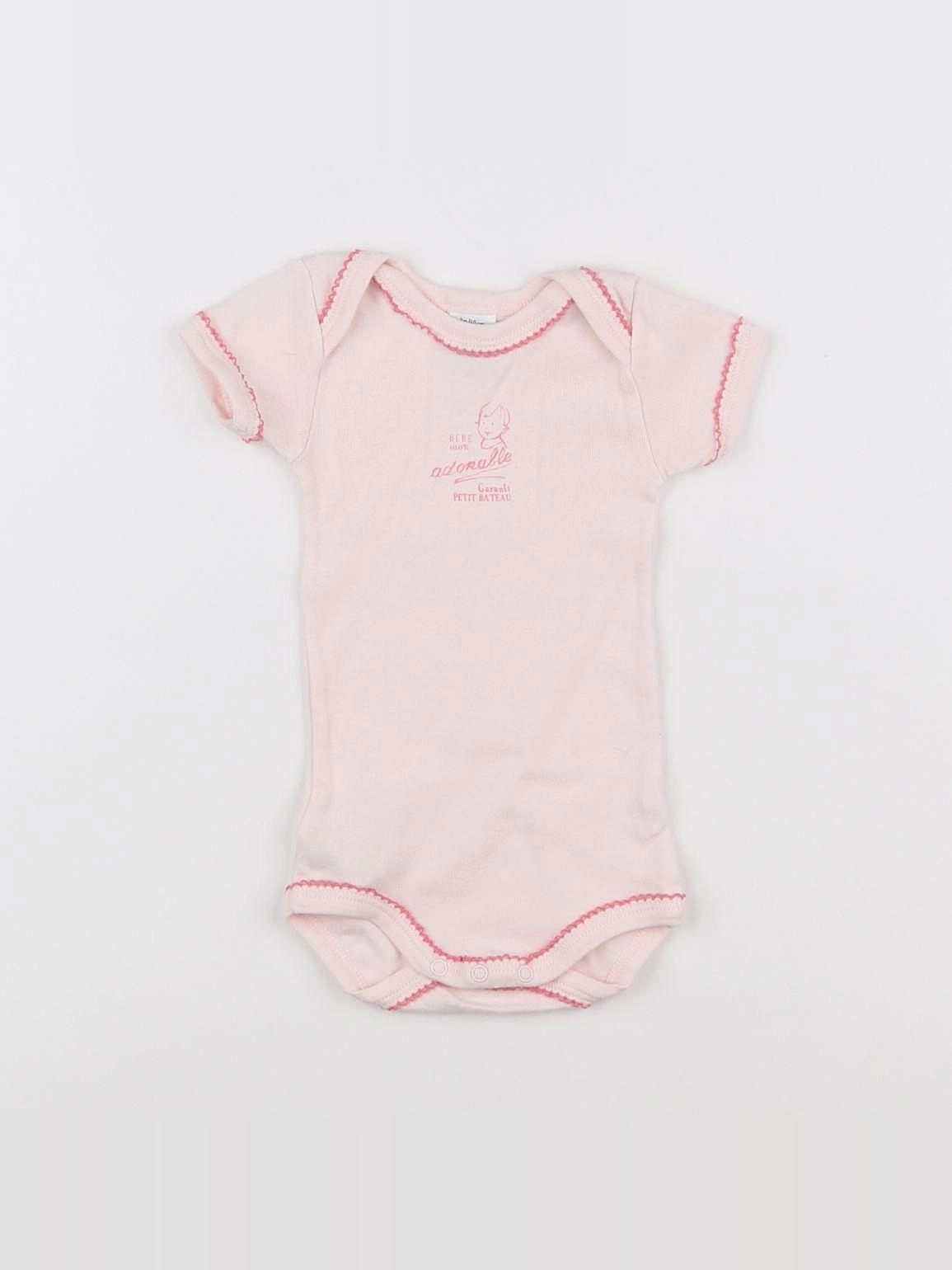 Petit Bateau - body rose - 3 mois