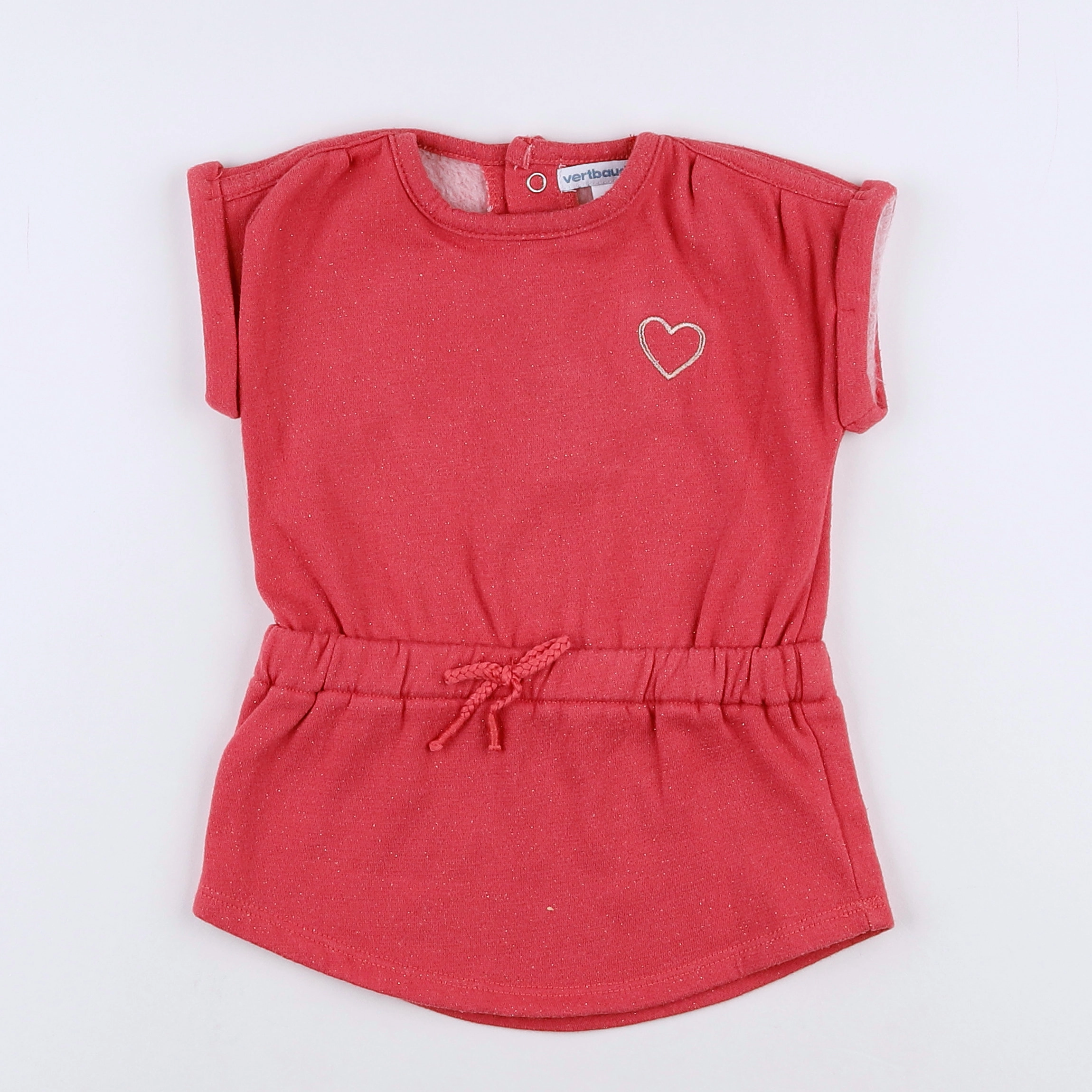 Vertbaudet - robe rose, or - 12 mois