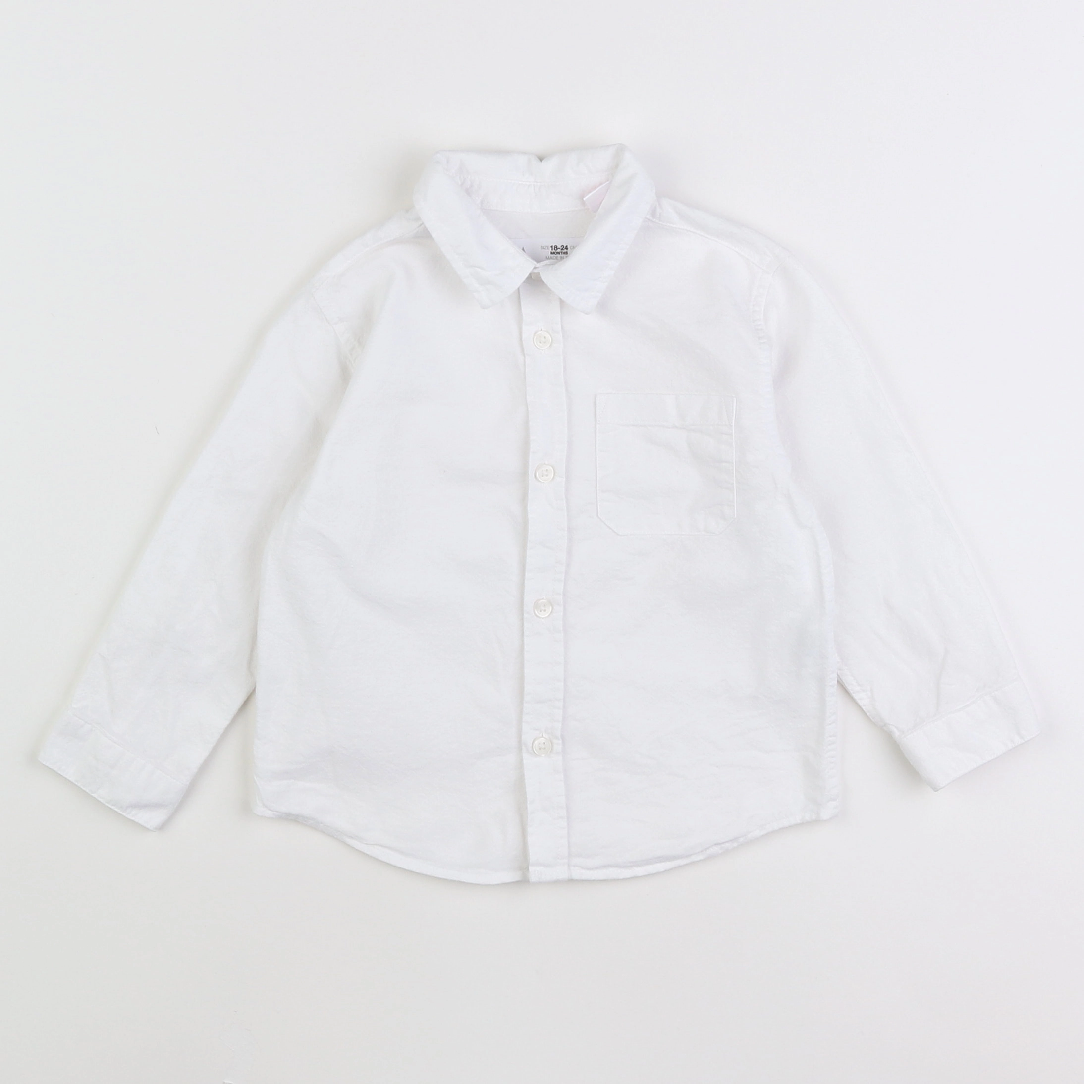 Zara - chemise blanc, bleu - 18 mois à 2 ans