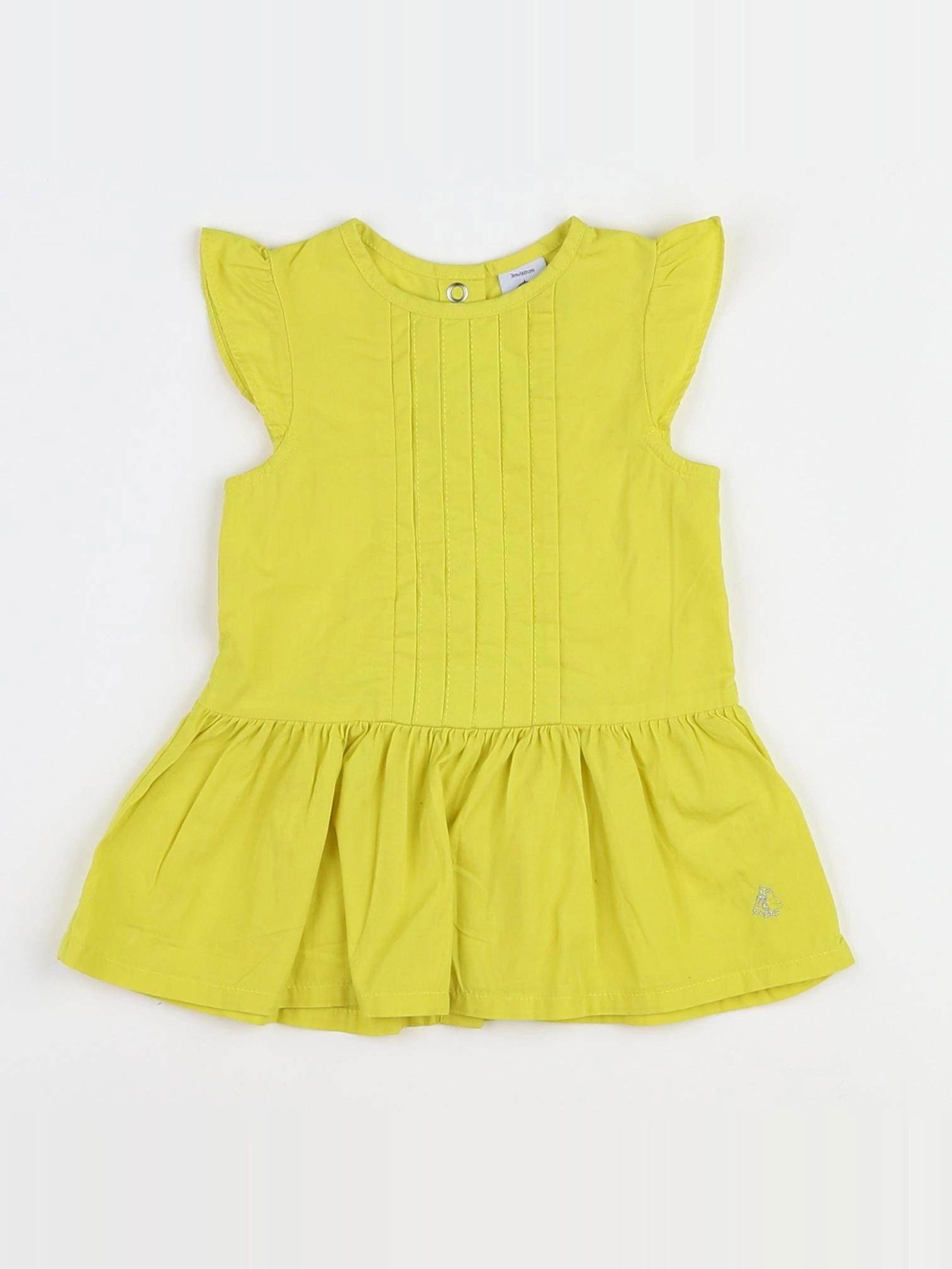 Petit Bateau - robe jaune - 3 mois