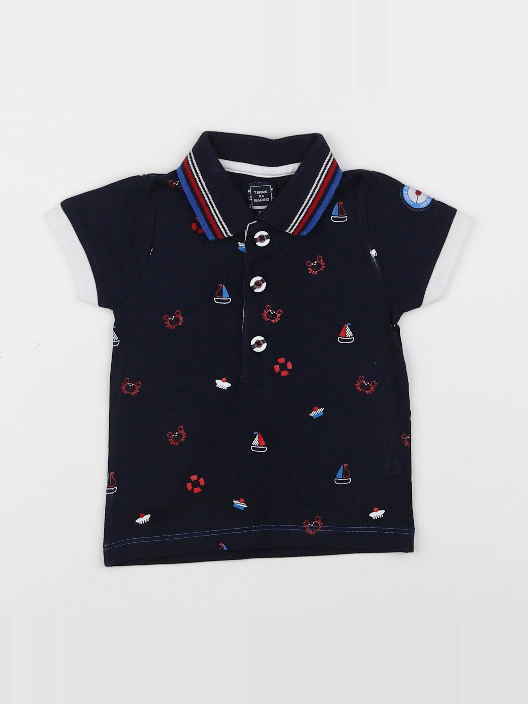 Terre de marins - polo bleu - 6 mois