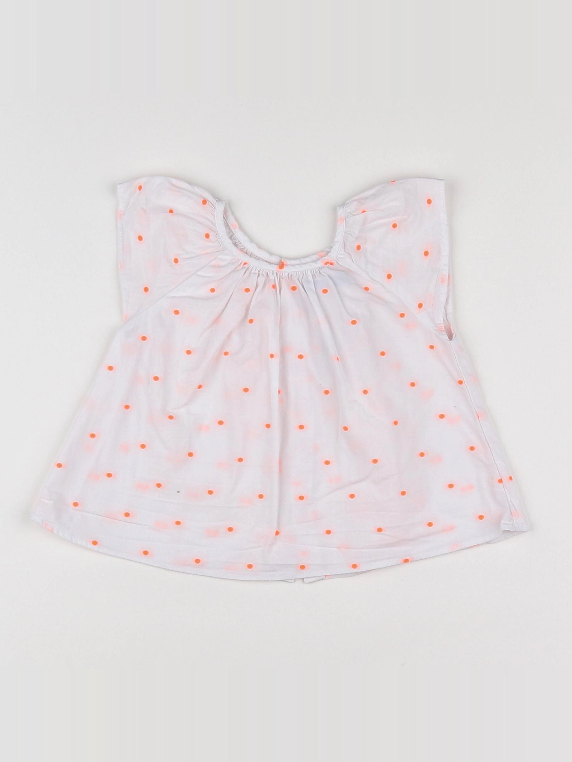 Jacadi - blouse blanc, rose - 12 mois