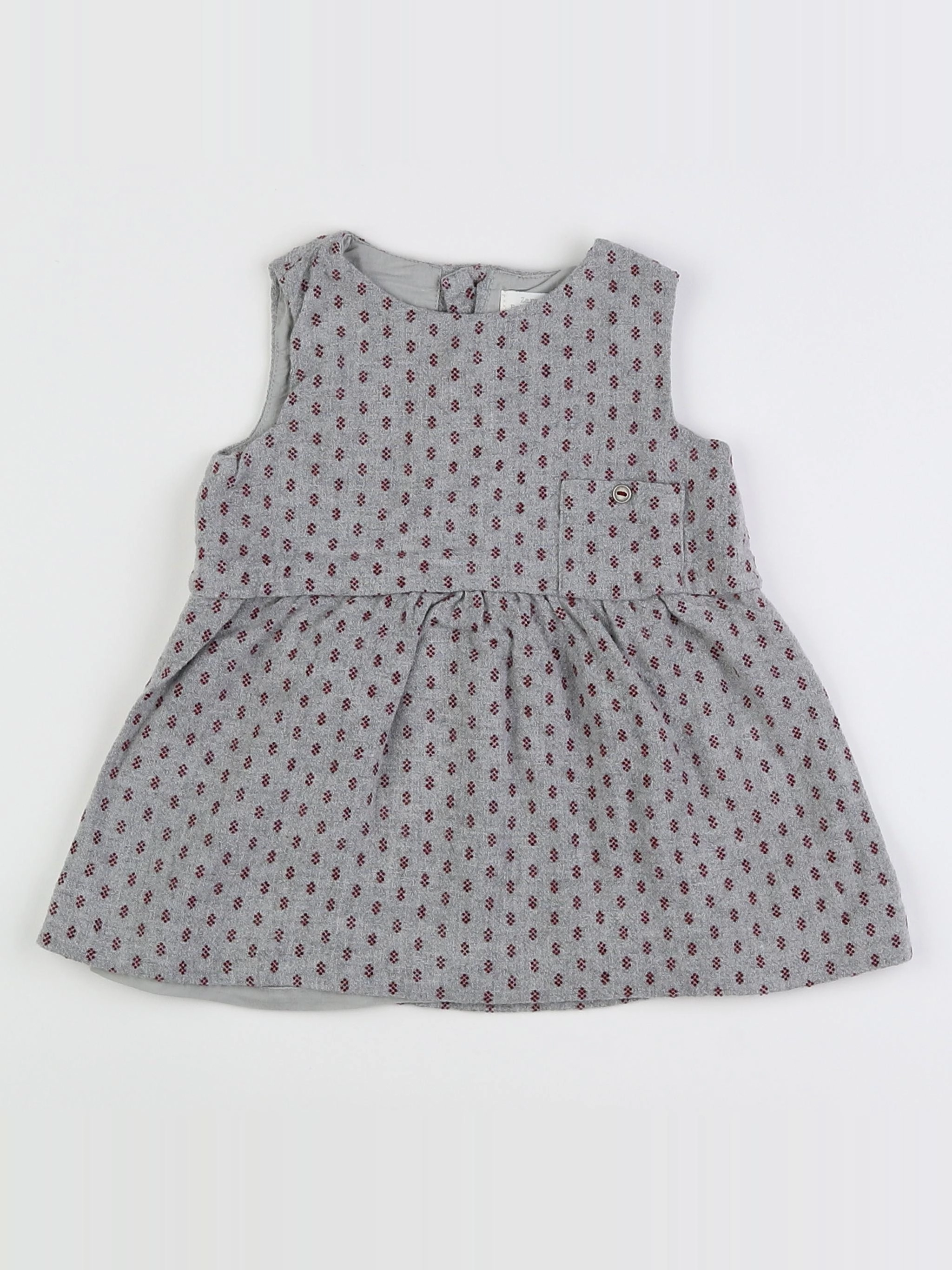 Zara - robe gris - 9/12 mois