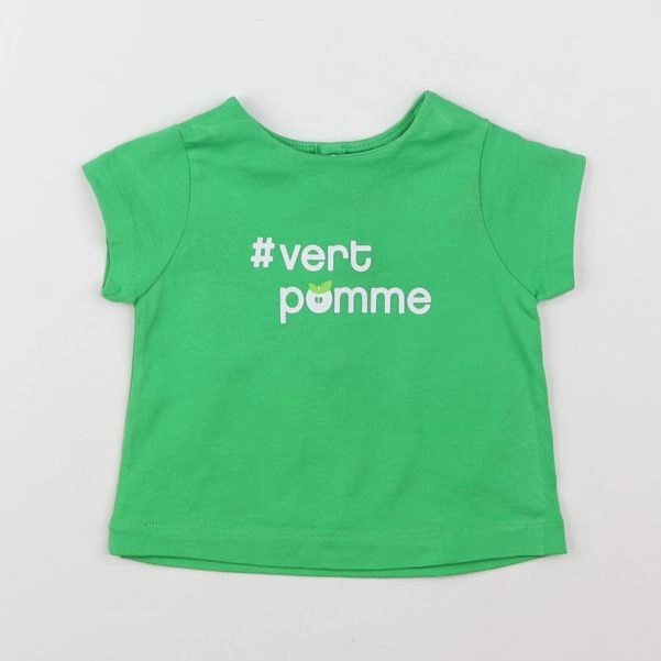Jacadi - tee-shirt vert, blanc - 12 mois