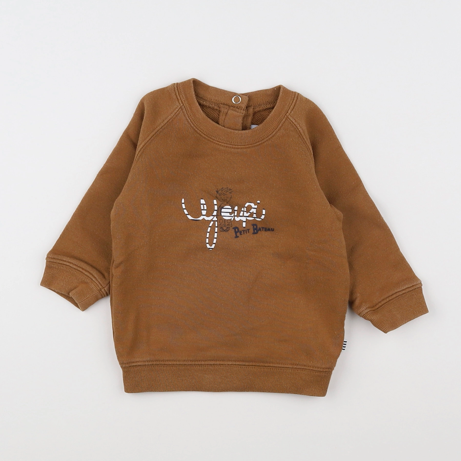 Petit Bateau - sweat marron - 6 mois