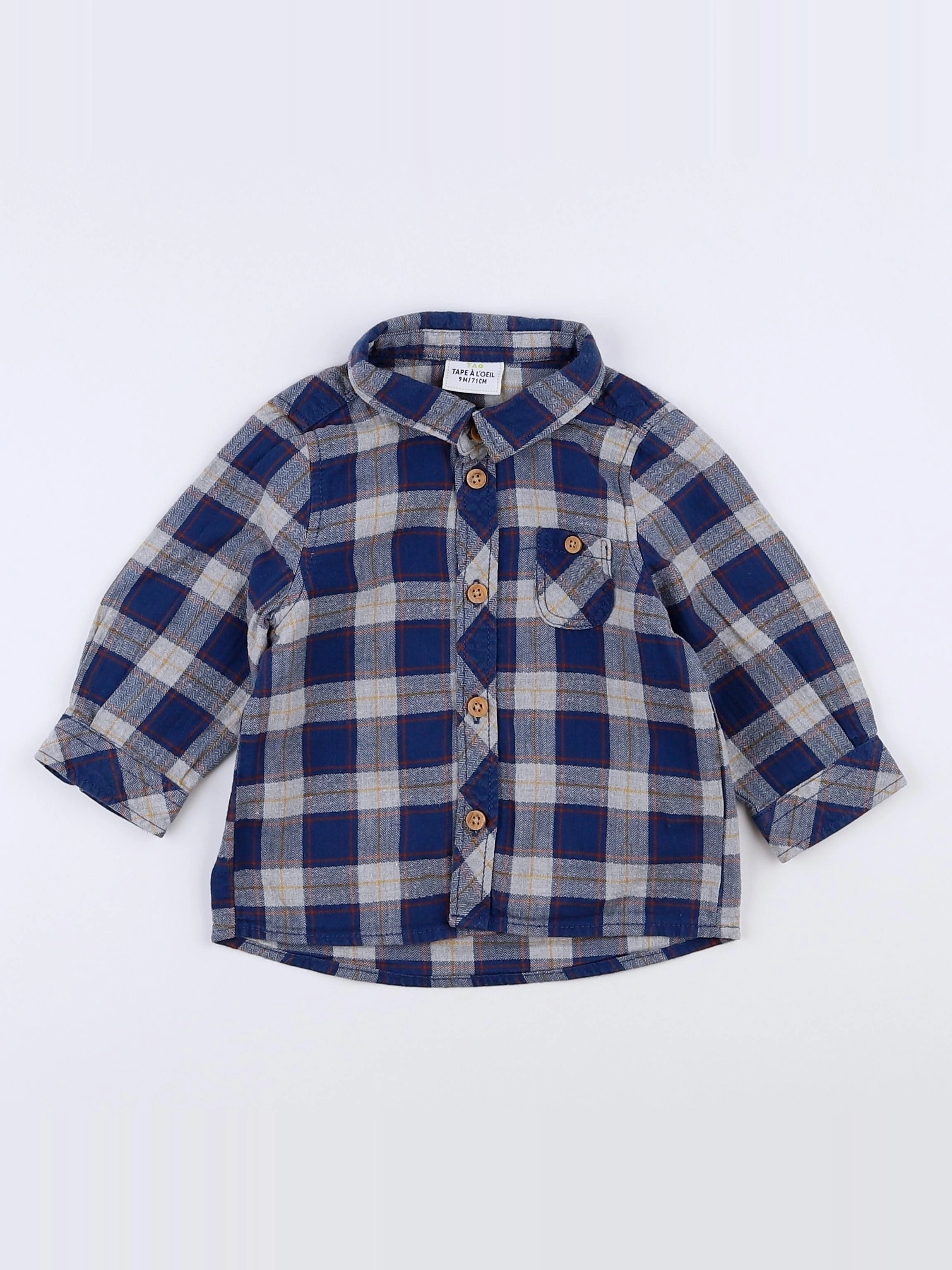 Tape à l'oeil - chemise bleu - 9 mois