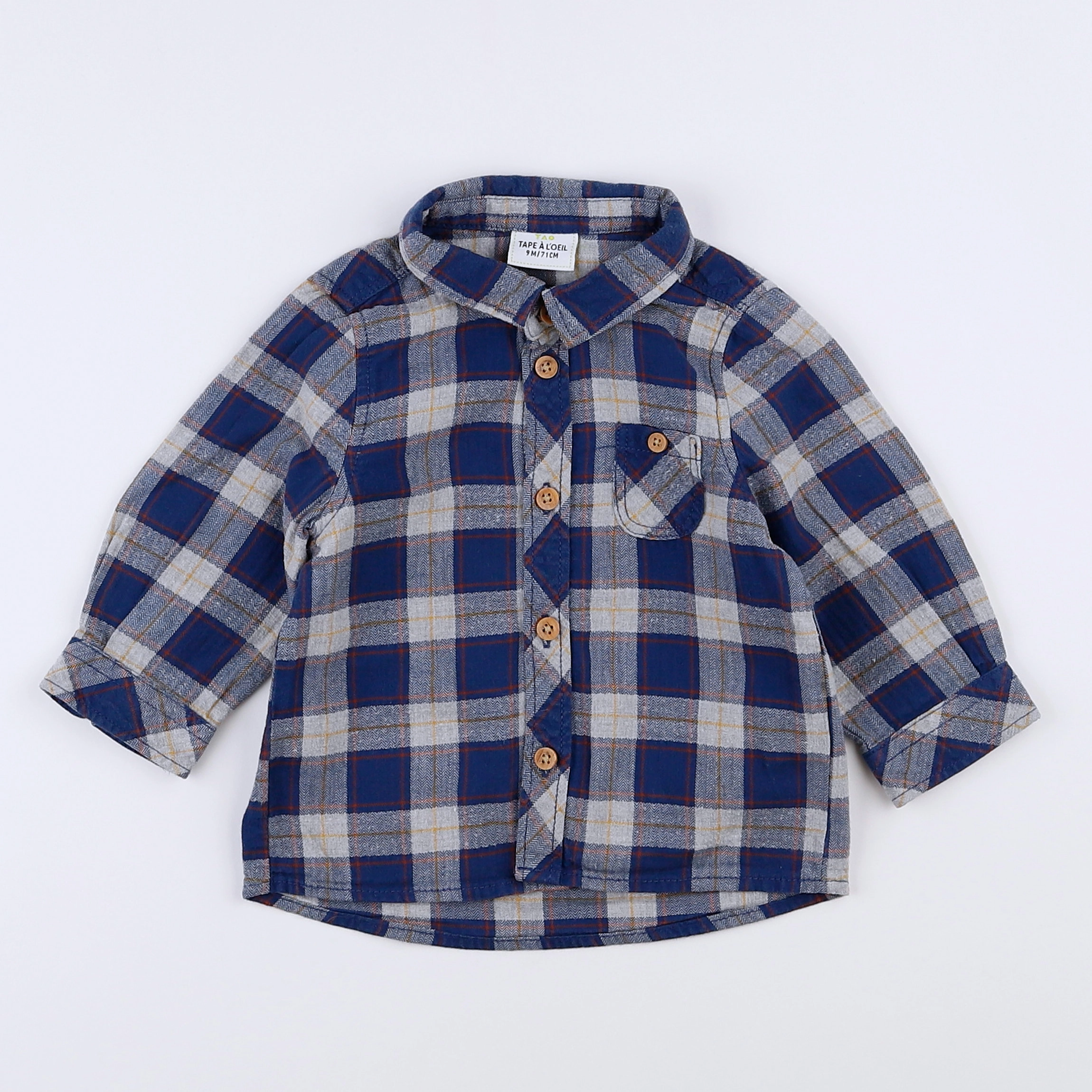 Tape à l'oeil - chemise bleu - 9 mois