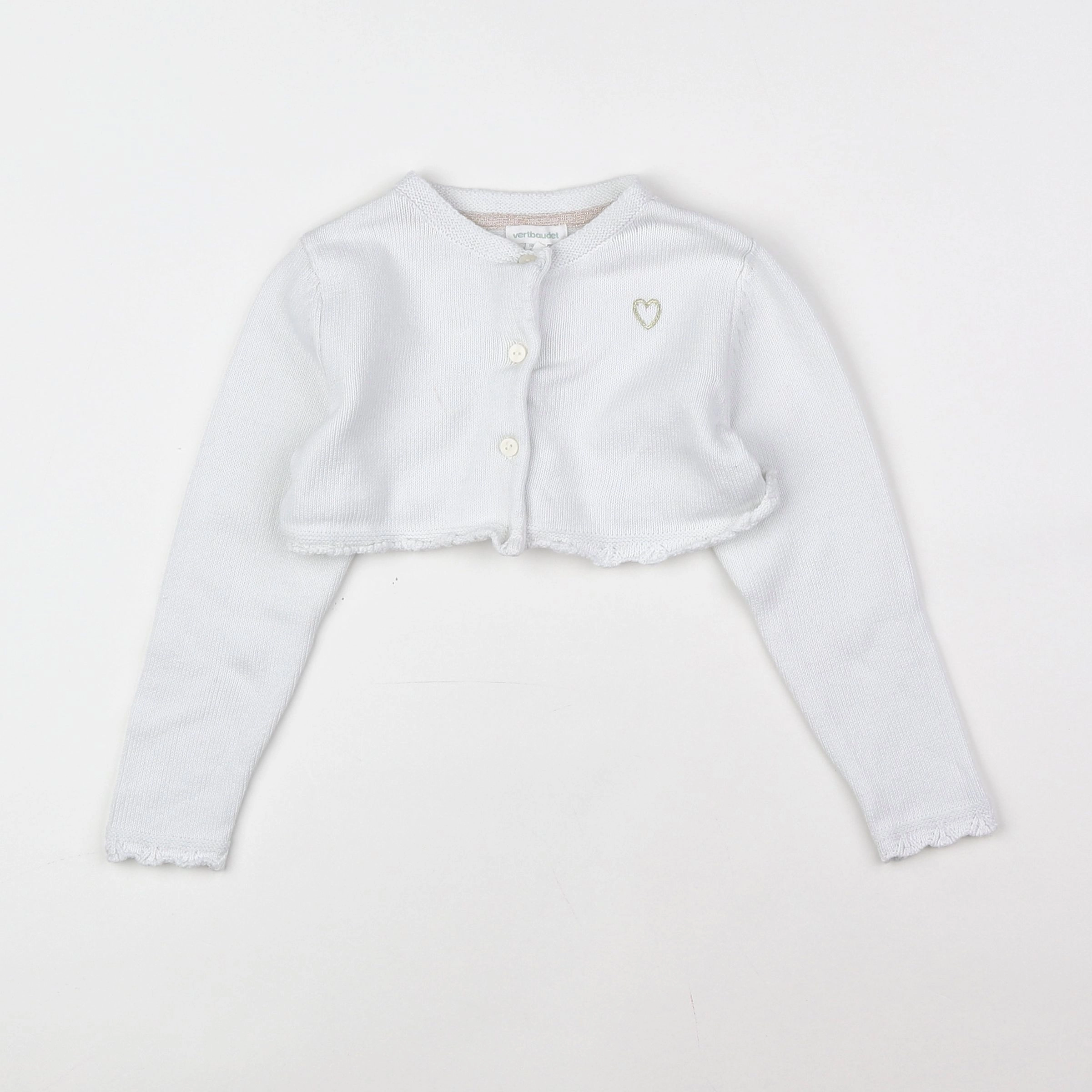 Vertbaudet - gilet blanc - 4 ans