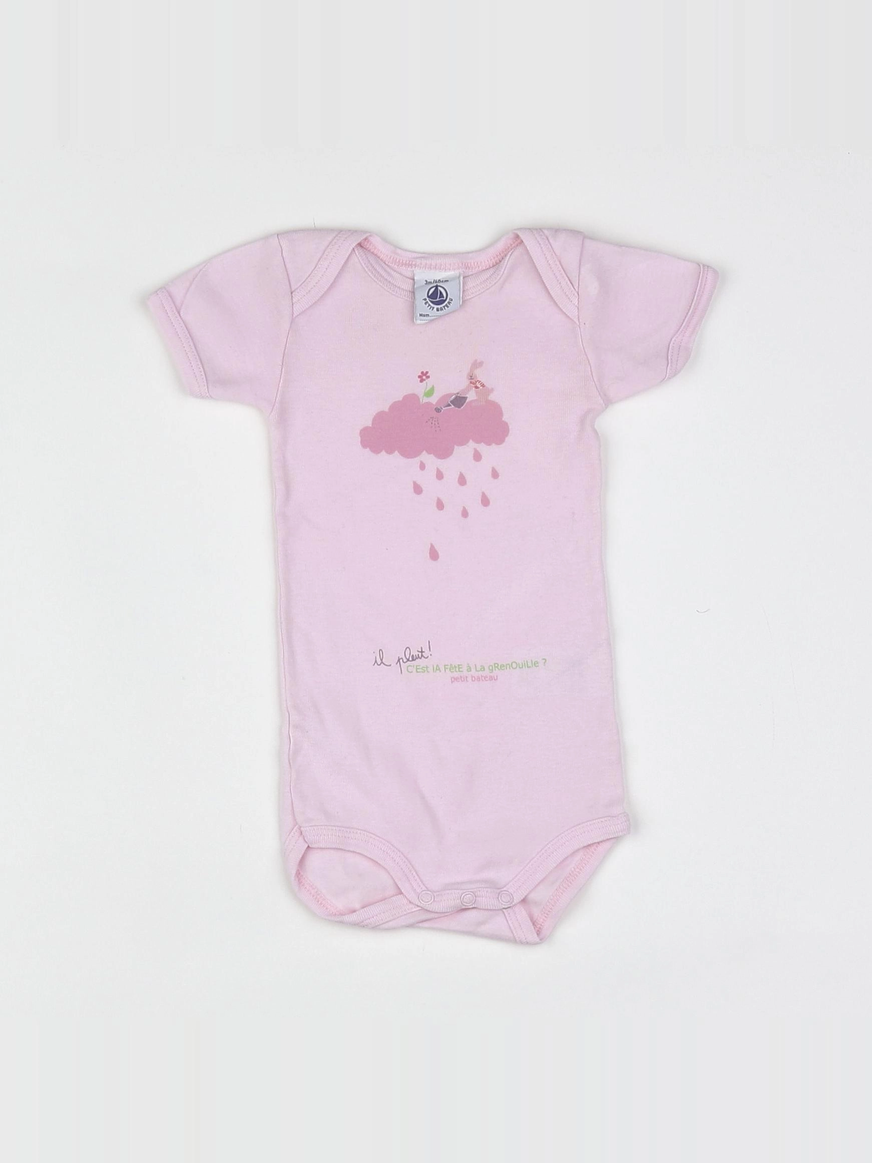 Petit Bateau - body rose - 3 mois