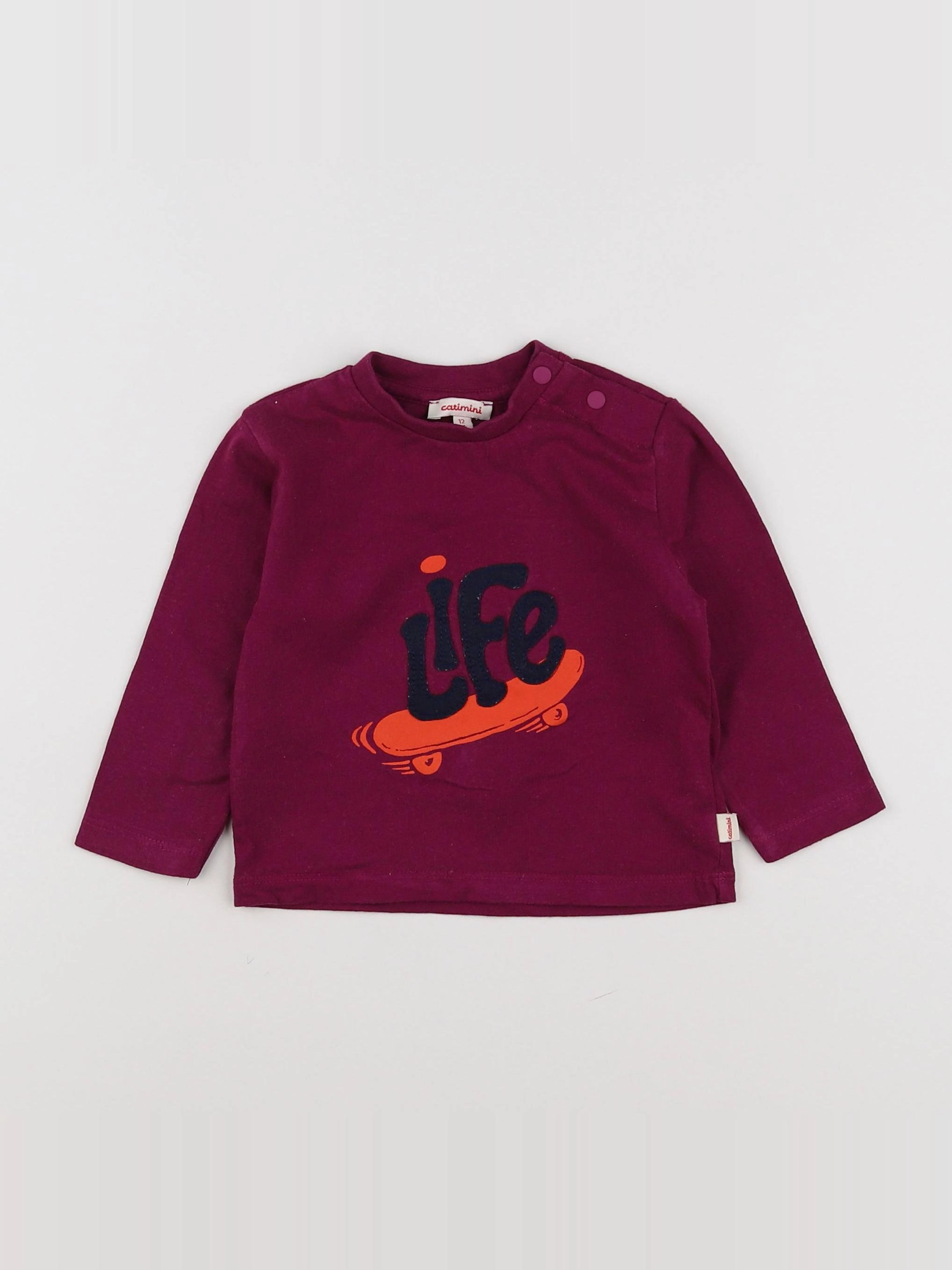 Catimini - tee-shirt violet - 12 mois