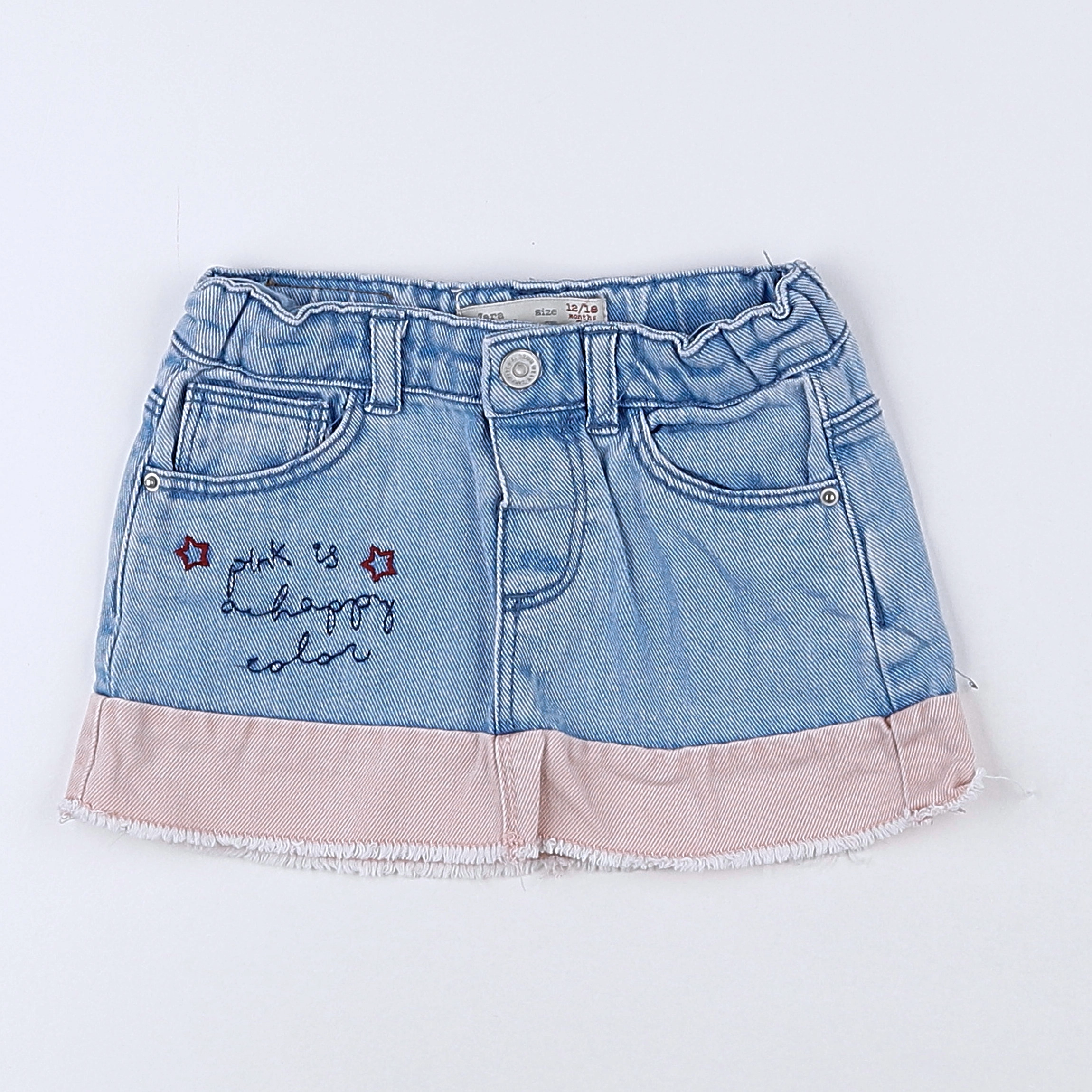 Zara - jupe bleu - 12/18 mois