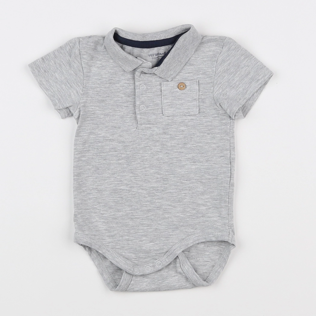 Vertbaudet - body vetement gris - 3 mois