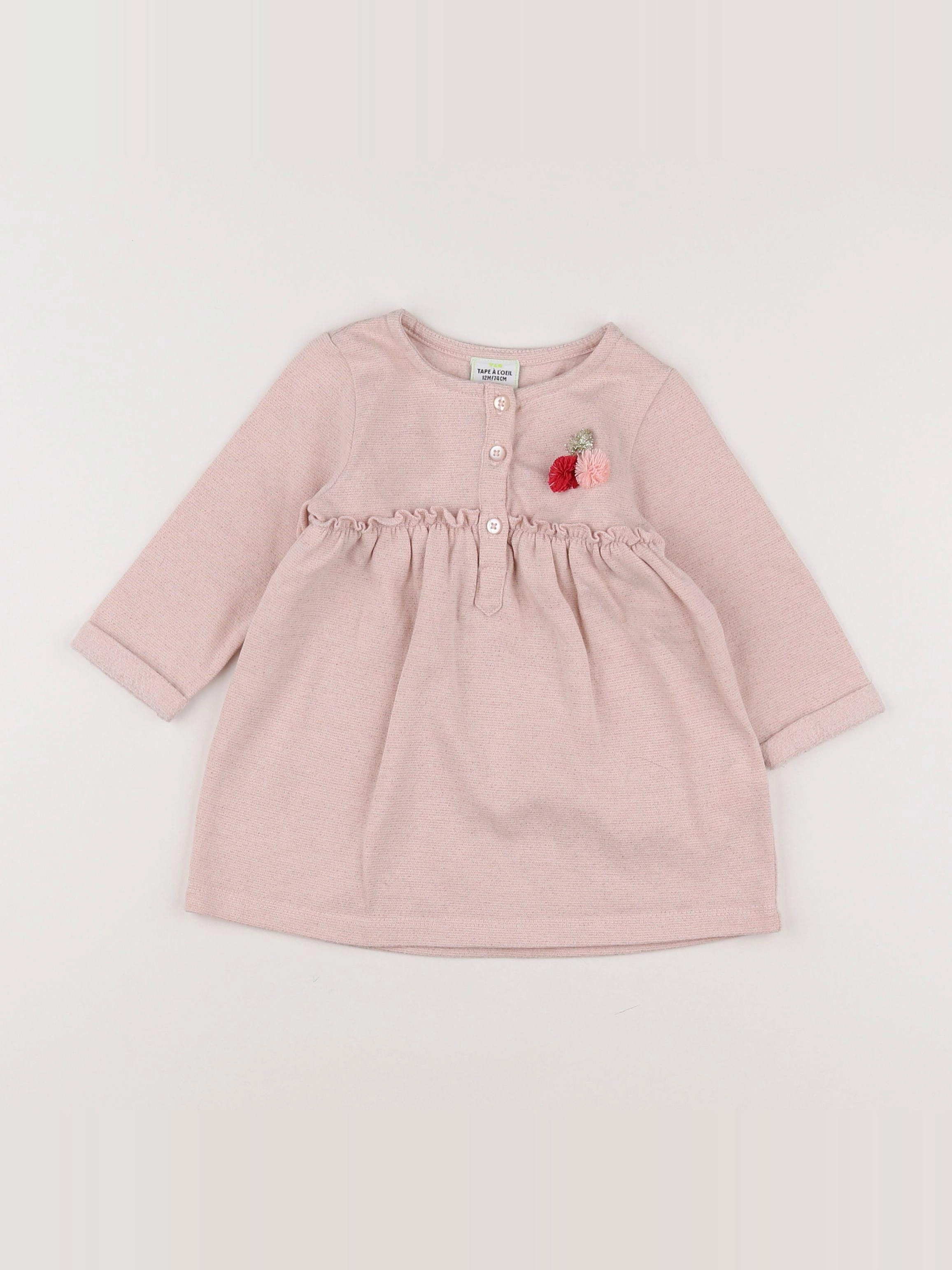 Tape à l'oeil - robe rose - 12 mois