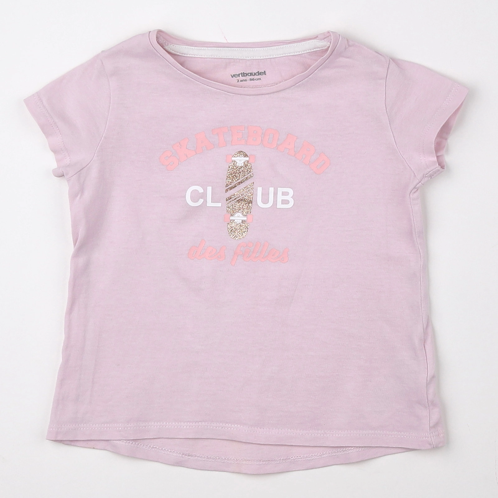 Vertbaudet - tee-shirt rose - 2 ans
