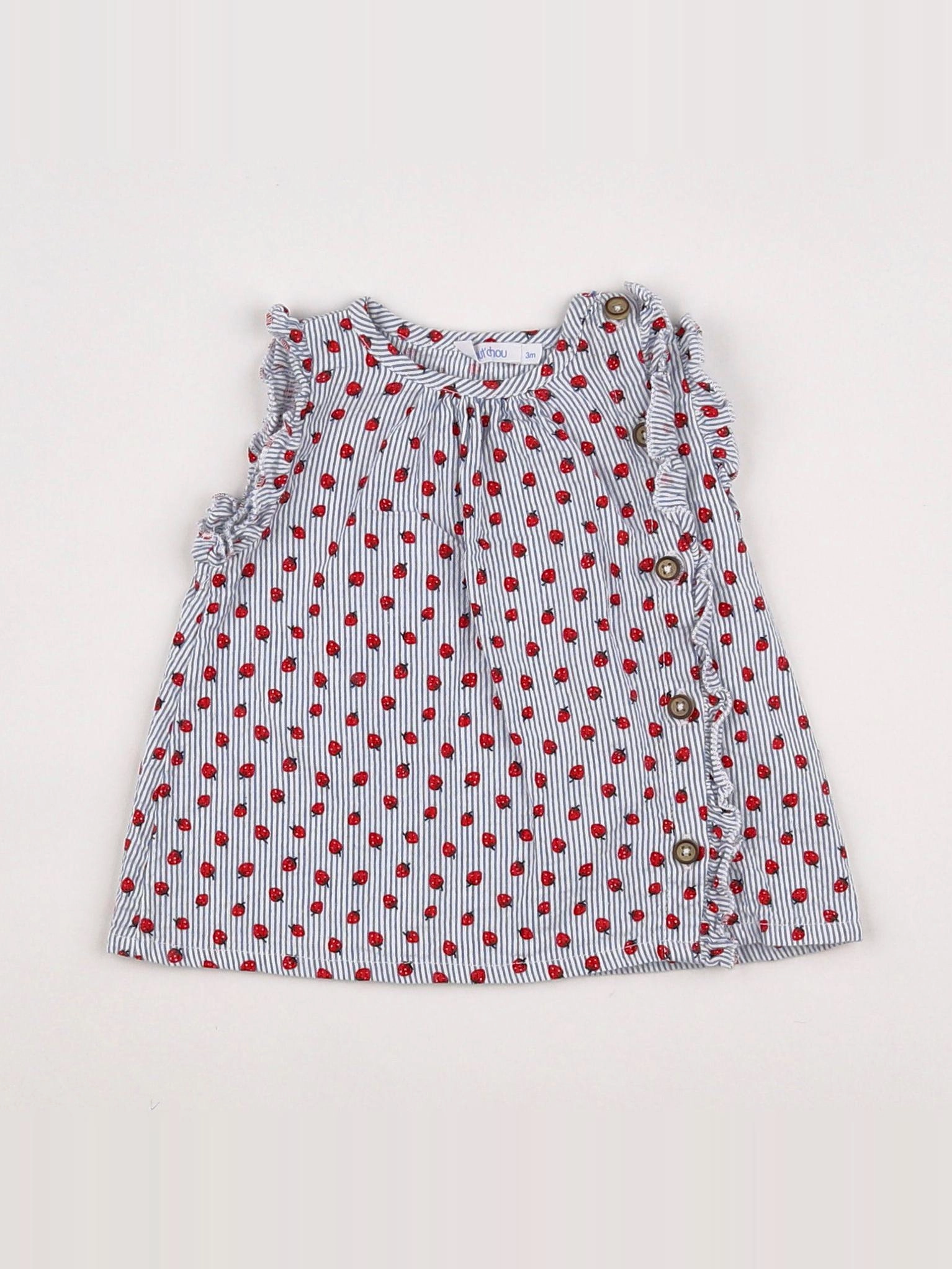 Boutchou - blouse bleu - 3 mois