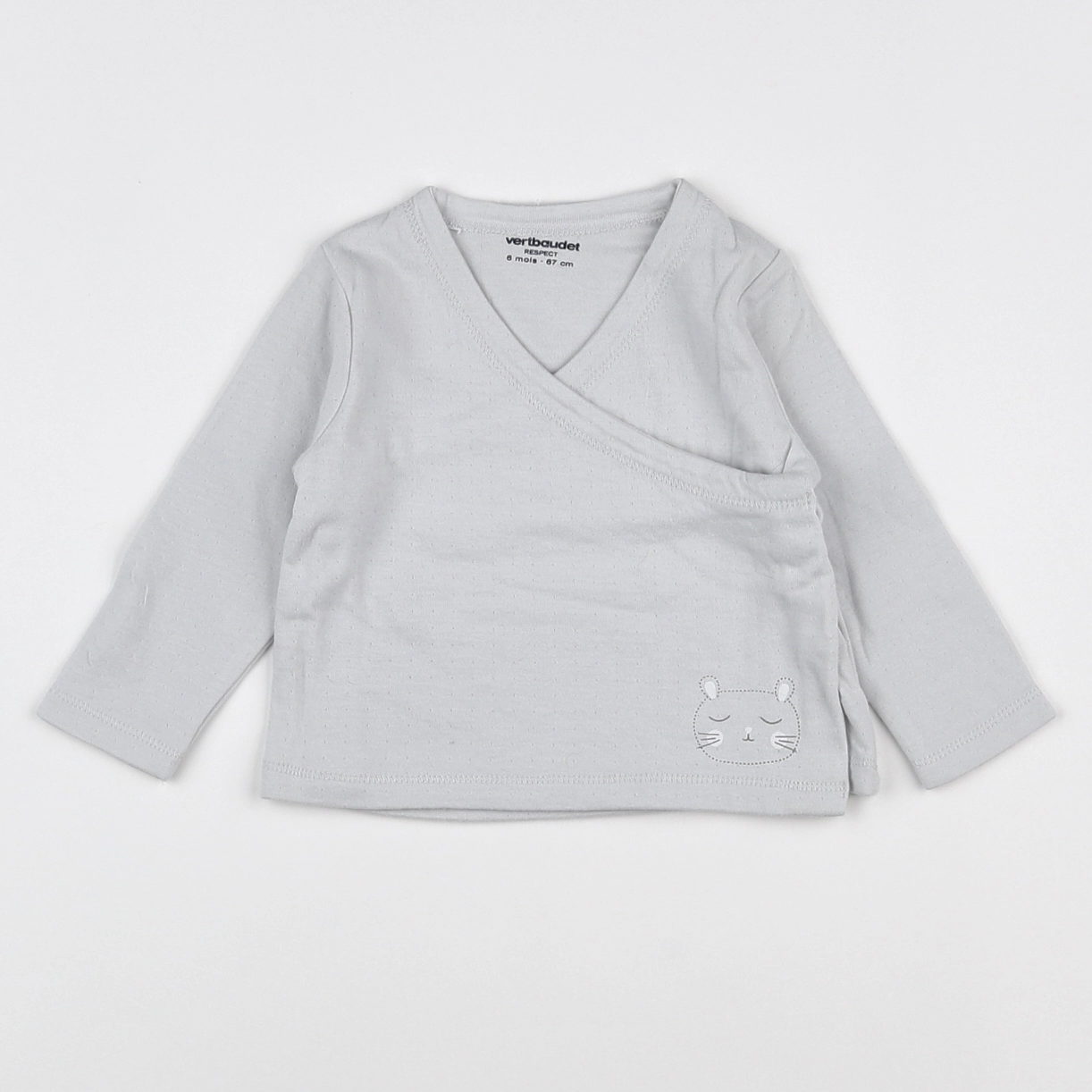 Vertbaudet - tee-shirt bleu - 6 mois