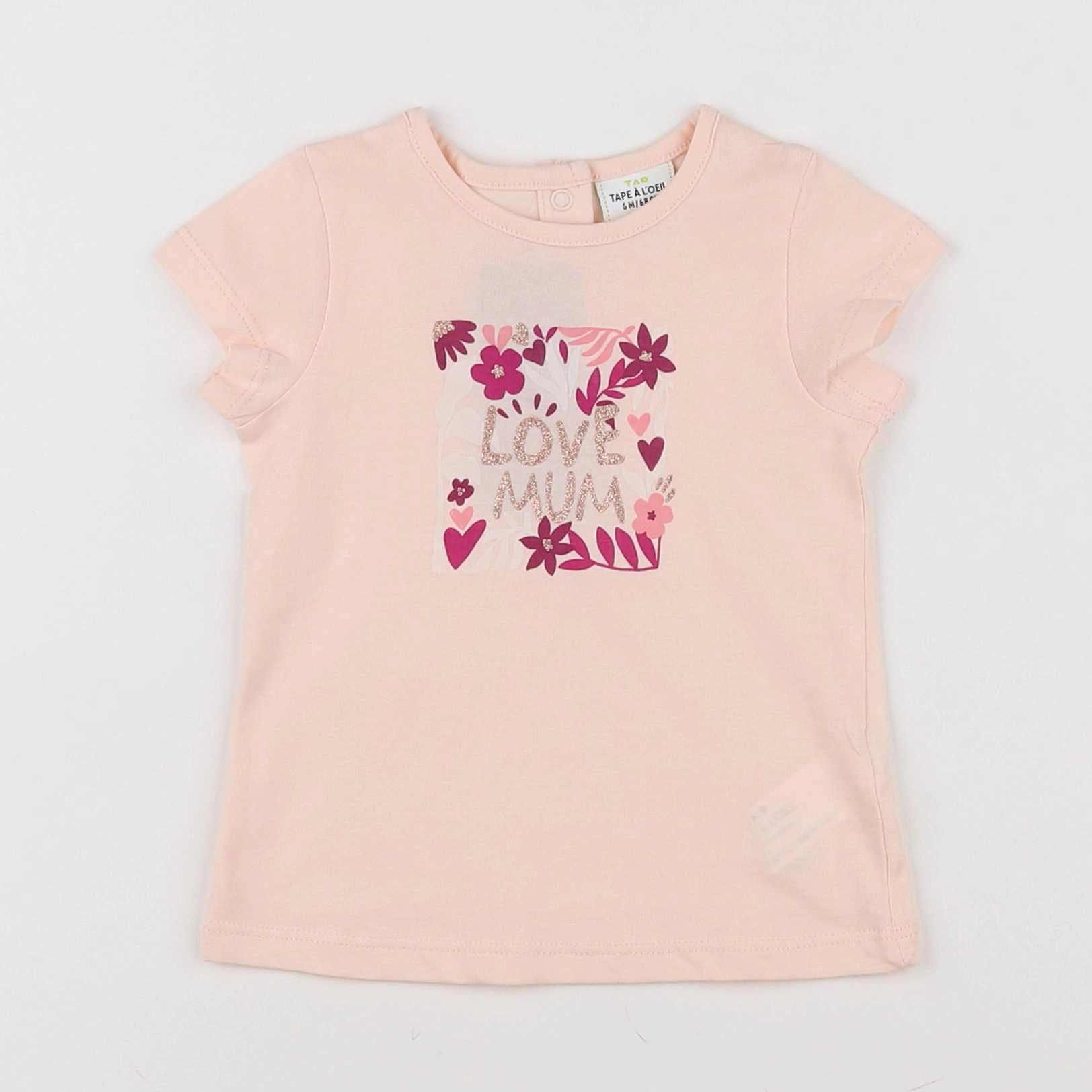 Tape à l'oeil - tee-shirt rose (état neuf) - 6 mois