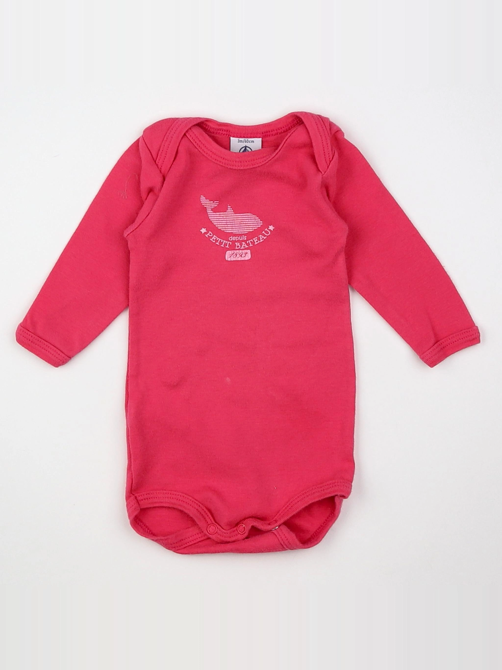 Petit Bateau - body rose - 3 mois