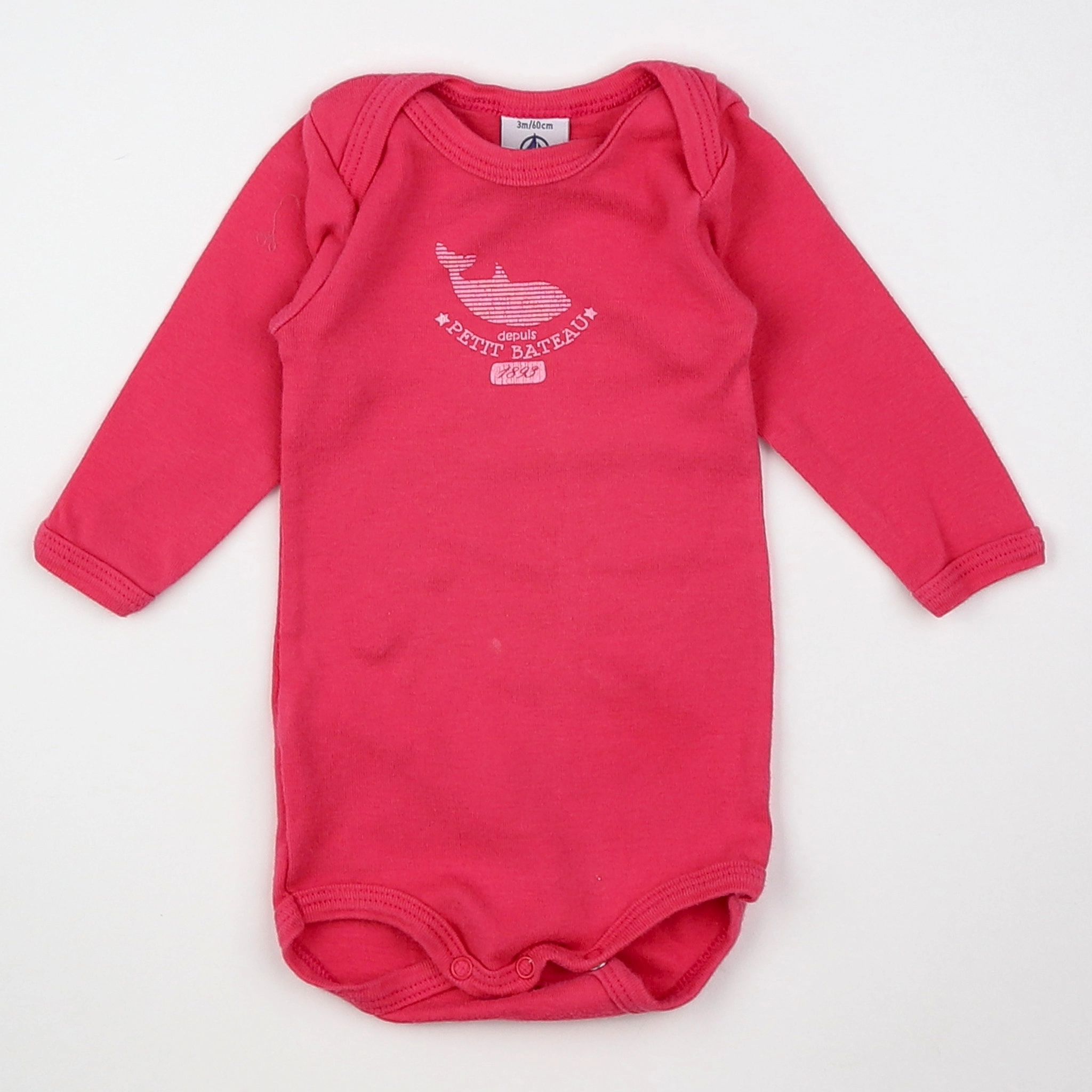 Petit Bateau - body rose - 3 mois