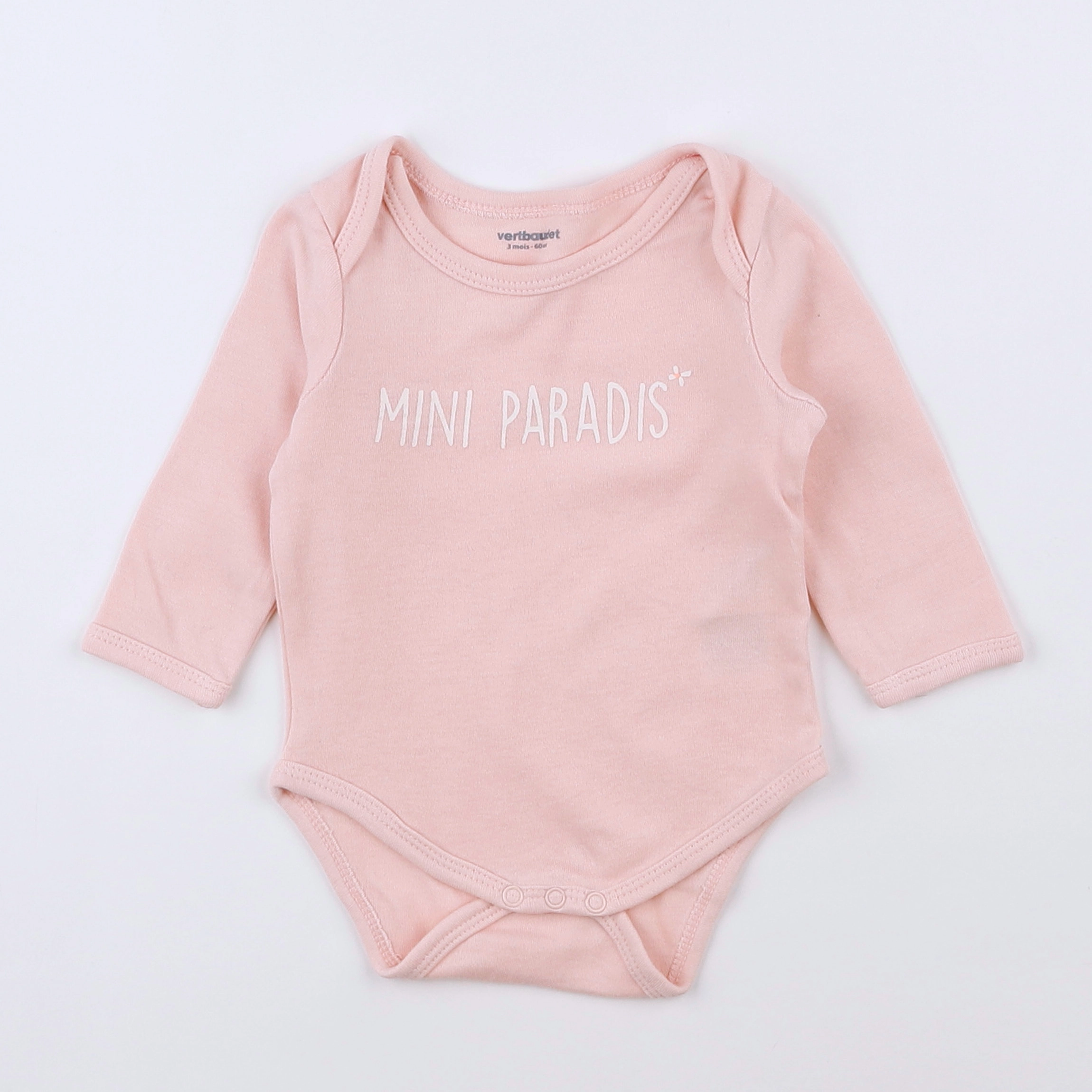 Vertbaudet - body rose - 3 mois