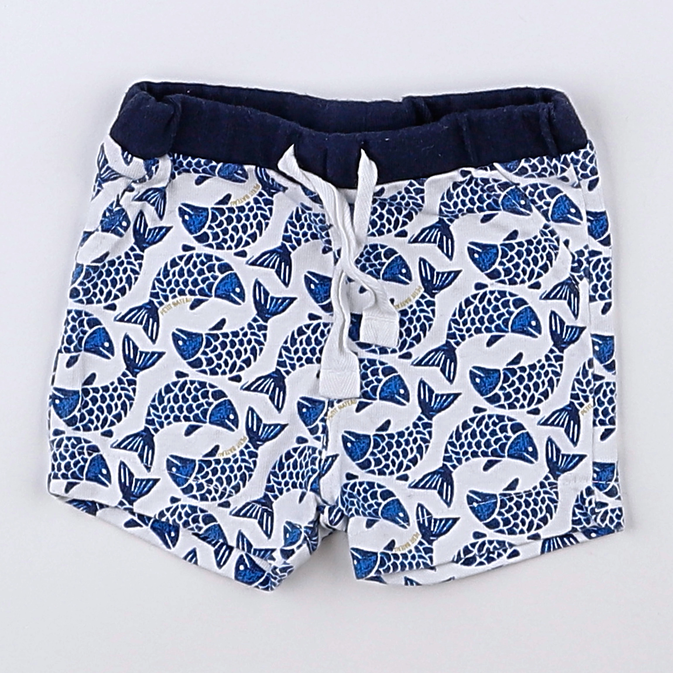 Petit Bateau - short bleu, blanc - 3 mois