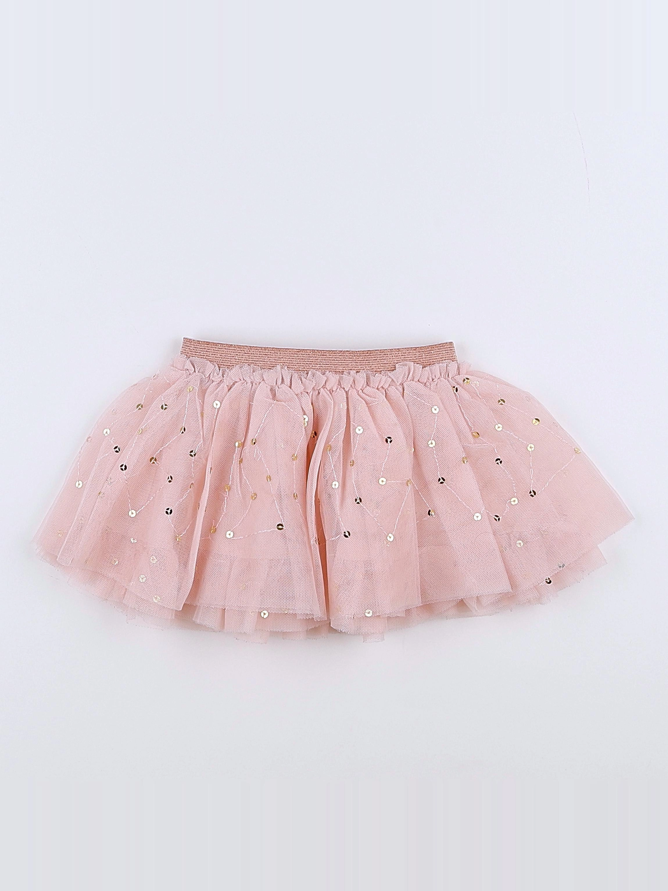 Vertbaudet - jupe rose, or - 9 mois