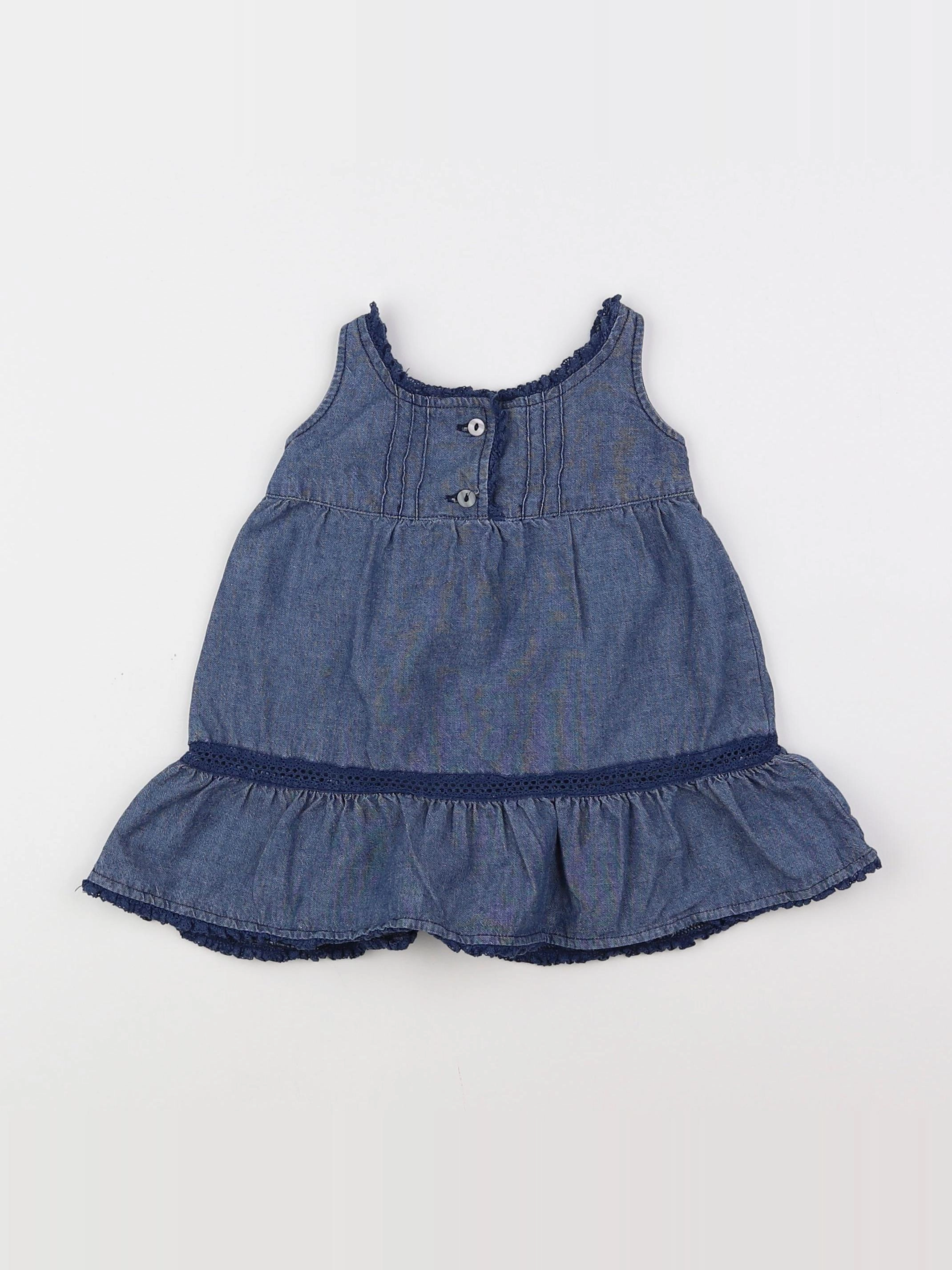Petit Bateau - robe bleu - 3 mois