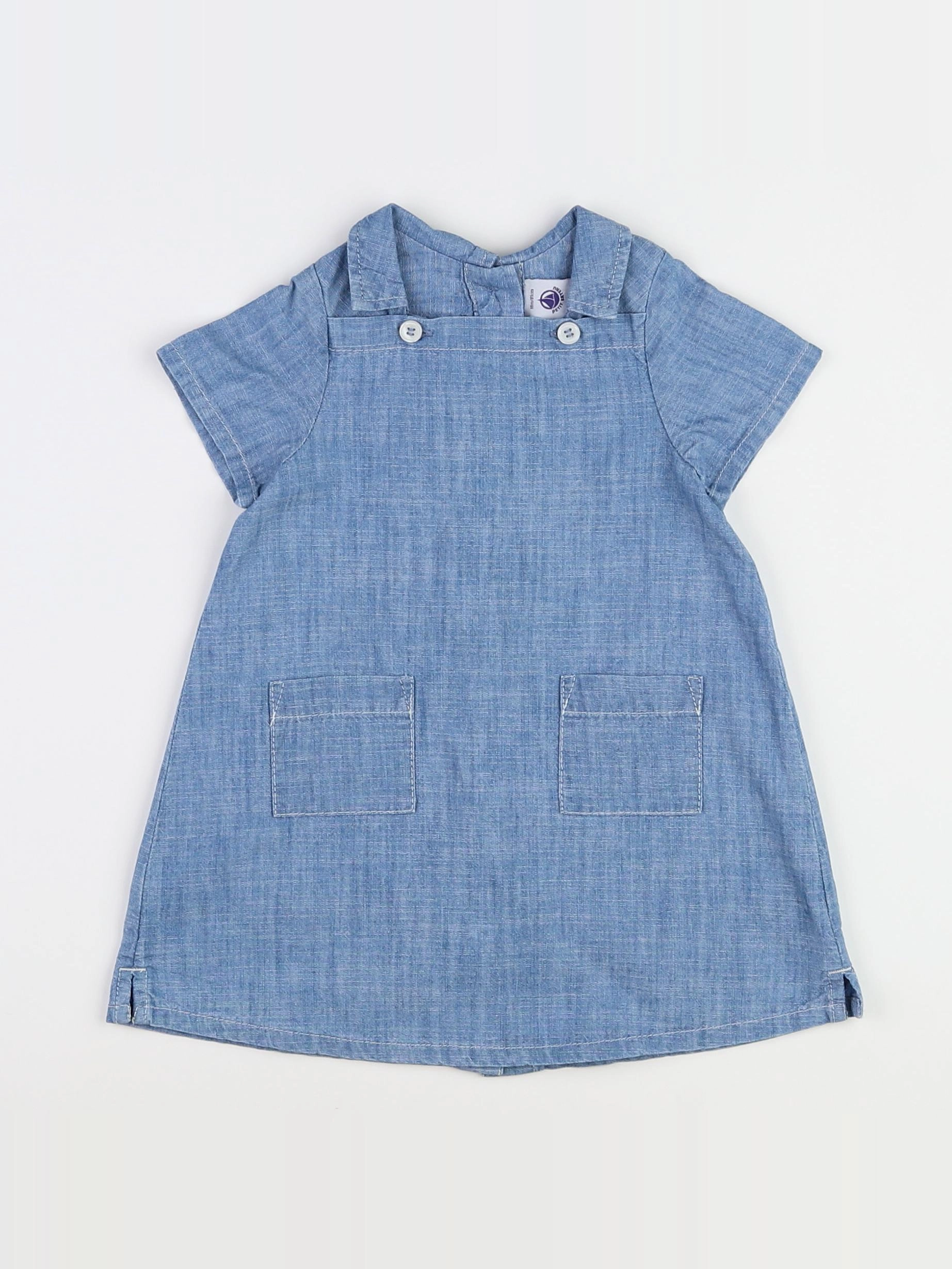 Petit Bateau - robe bleu - 18 mois