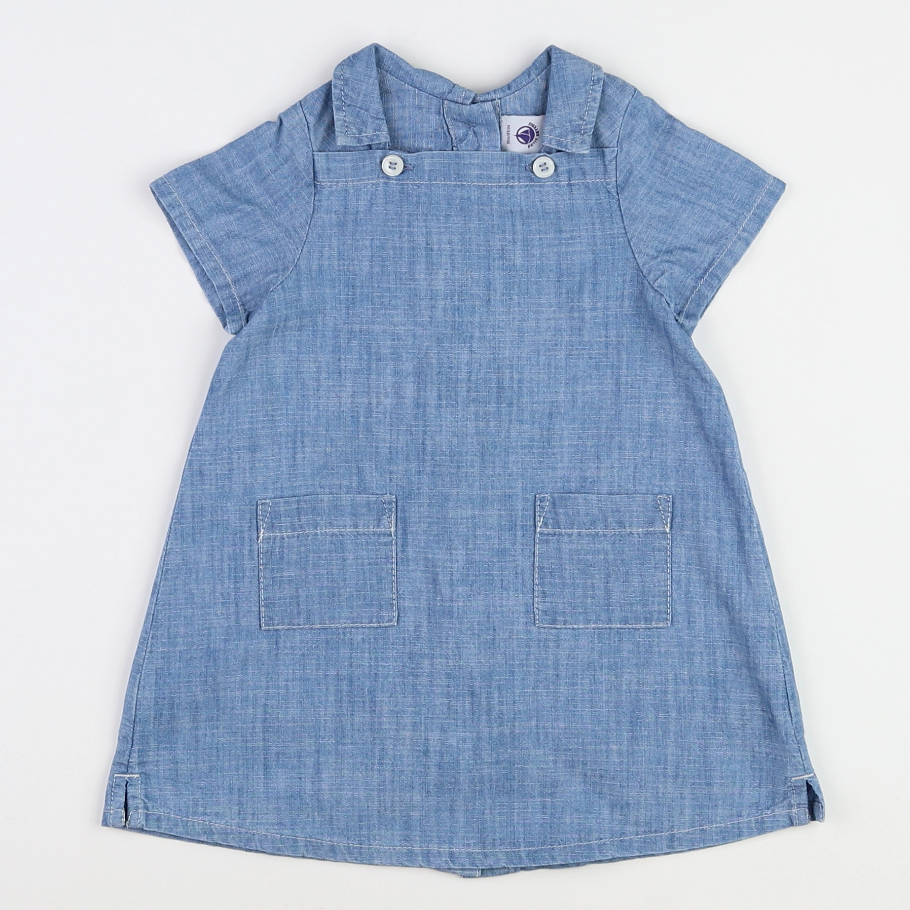 Petit Bateau - robe bleu - 18 mois