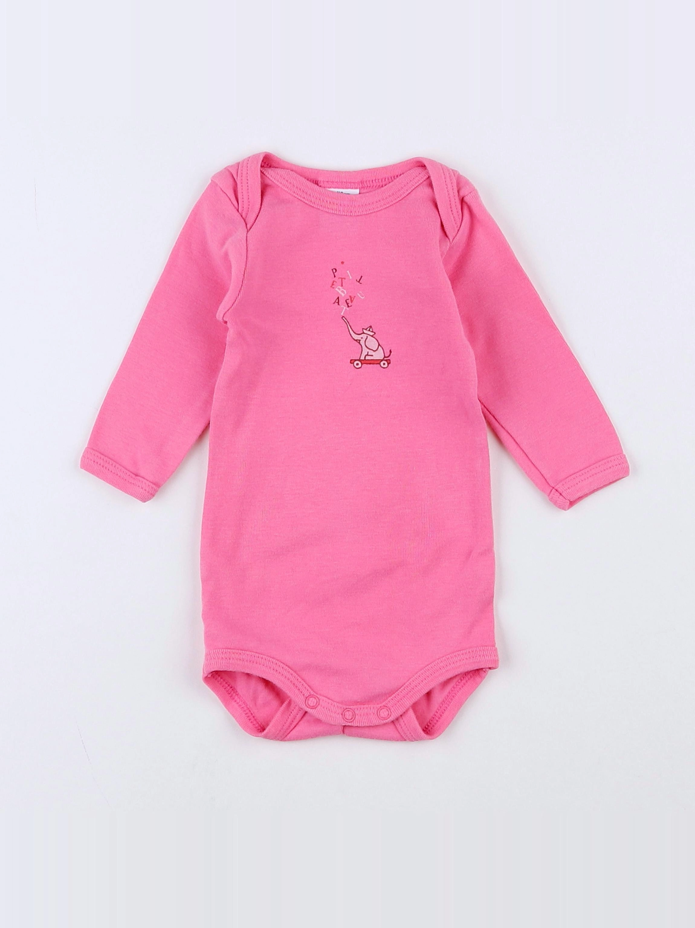Petit Bateau - body rose - 3 mois