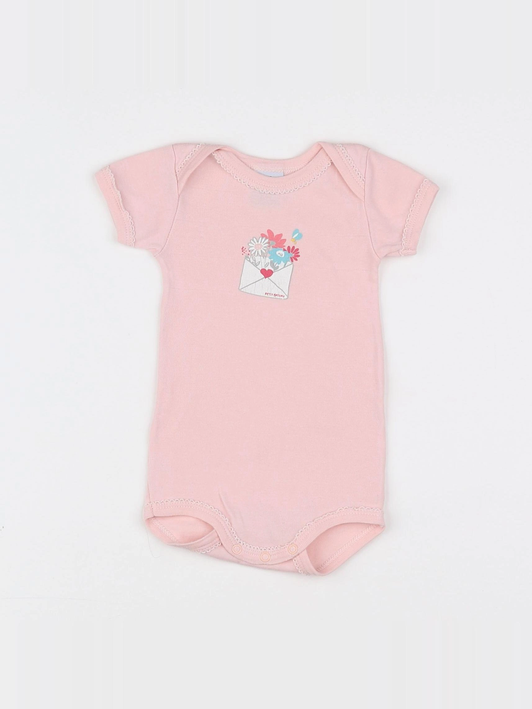Petit Bateau - body rose - 3 mois