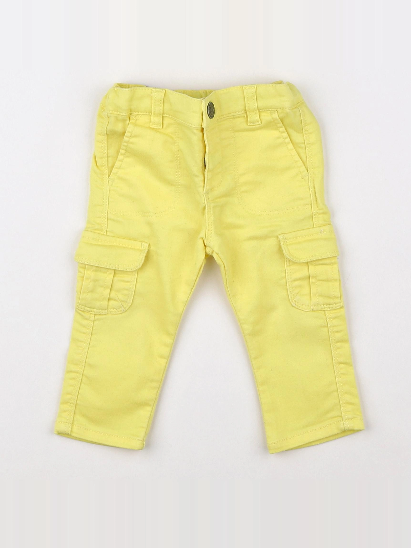 Vertbaudet - pantalon jaune - 12 mois