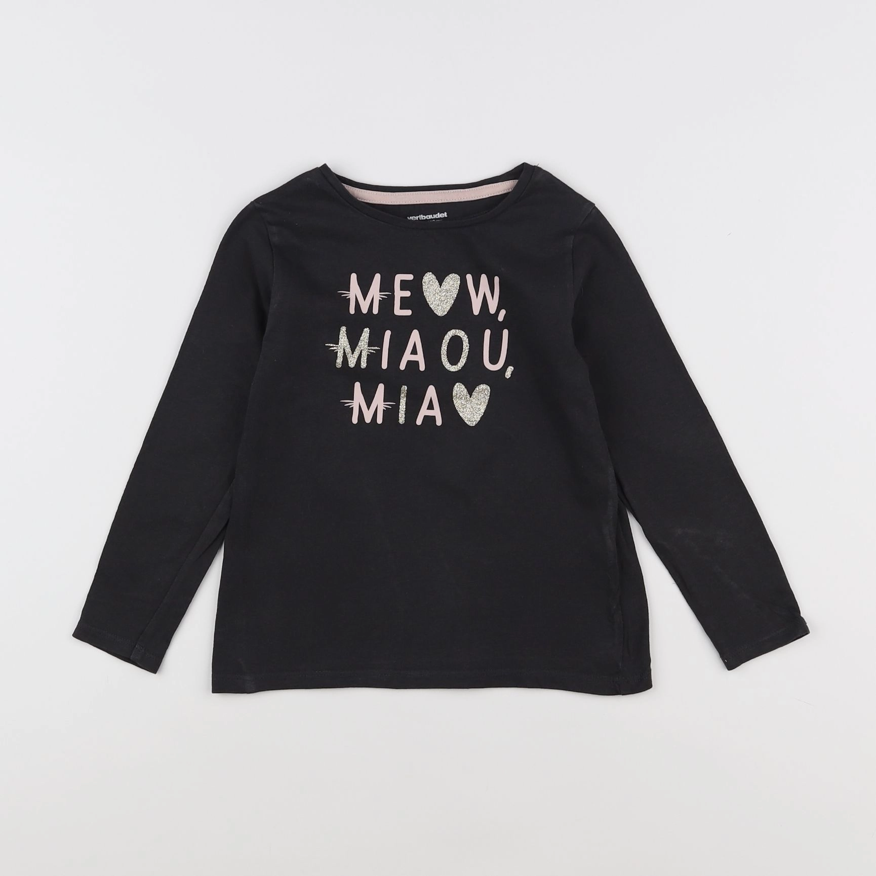 Vertbaudet - tee-shirt or, gris - 5 ans