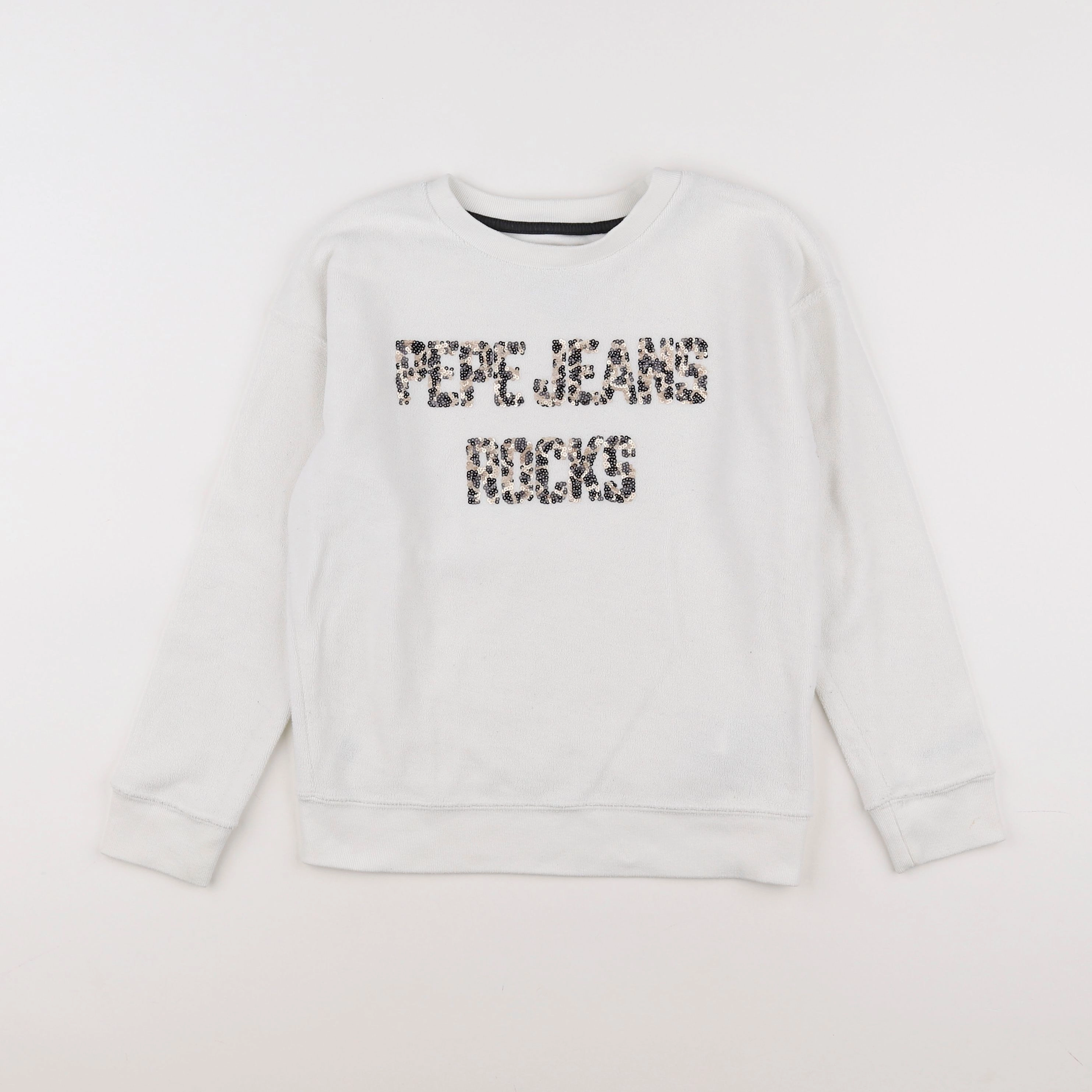 Pepe Jeans - sweat blanc, or - 8 ans