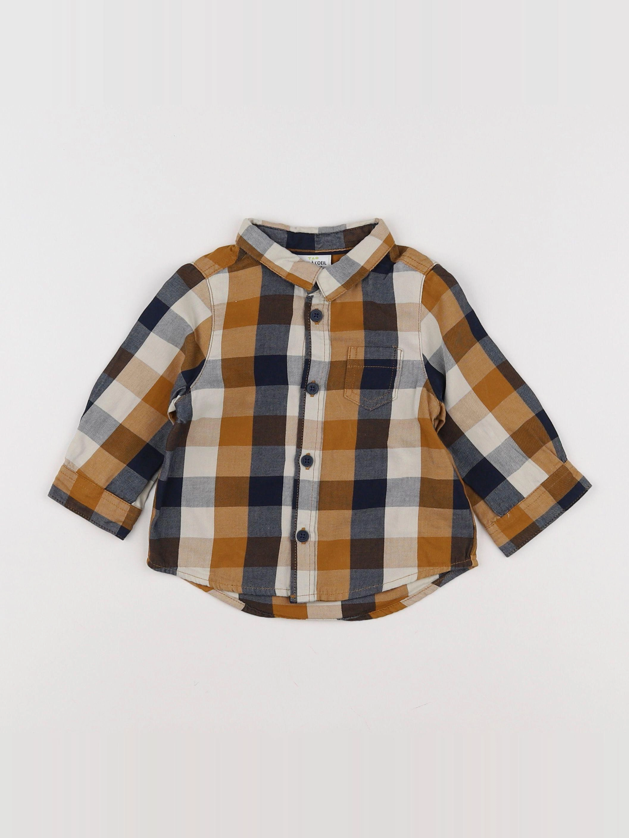 Tape à l'oeil - chemise bleu, marron - 6 mois