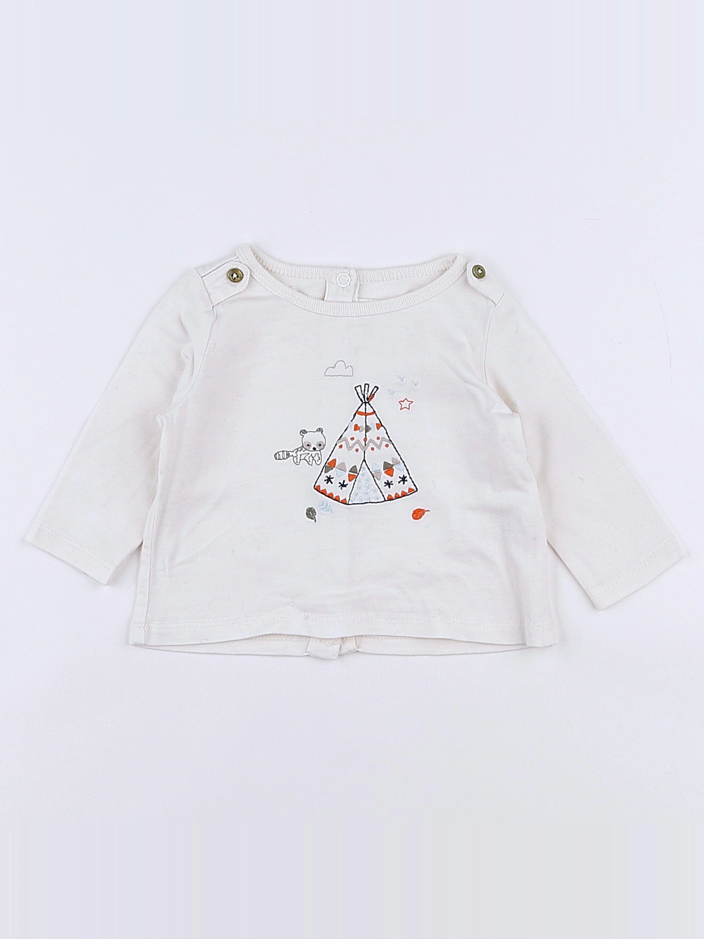 Natalys - tee-shirt blanc - 3 mois
