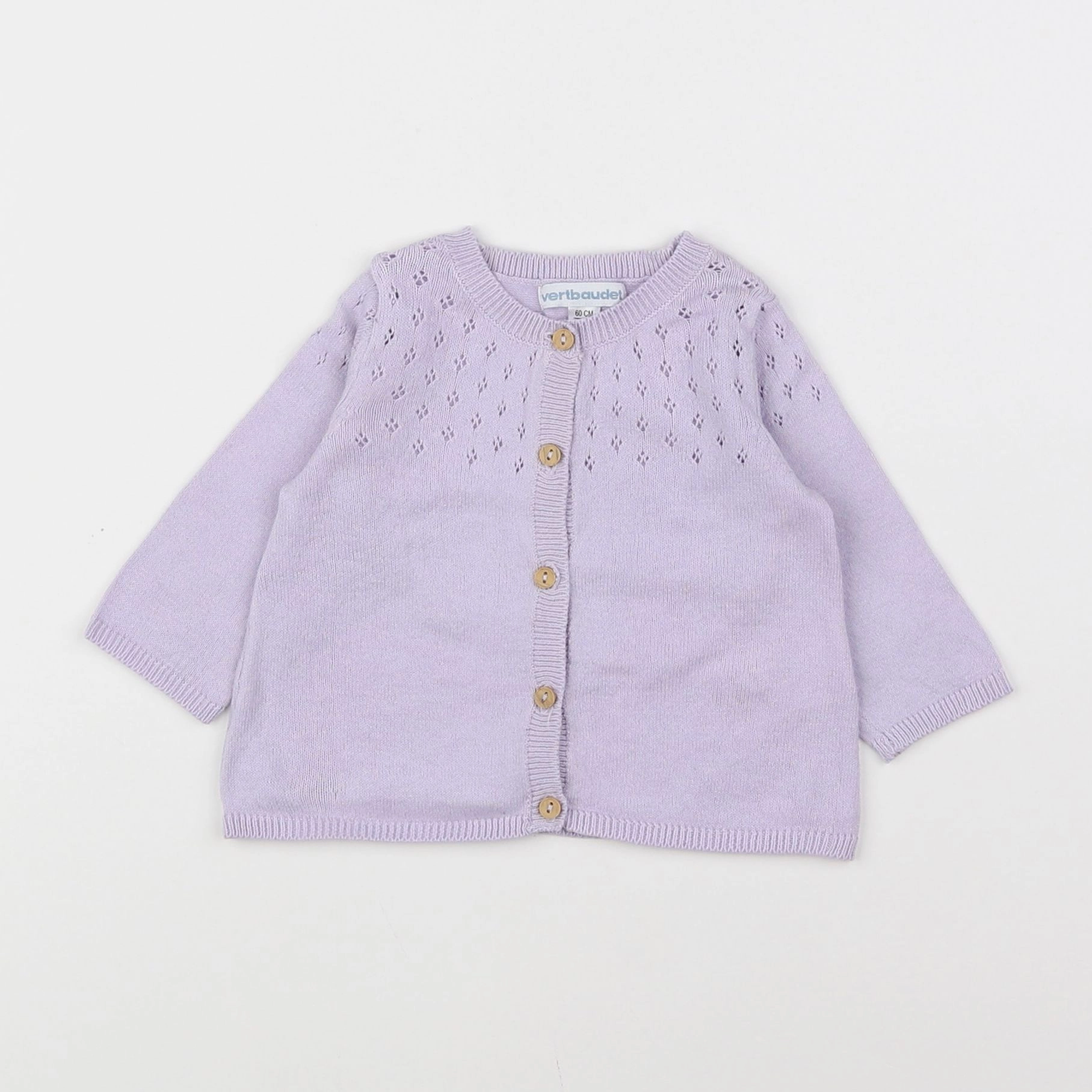 Vertbaudet - gilet violet - 3 mois