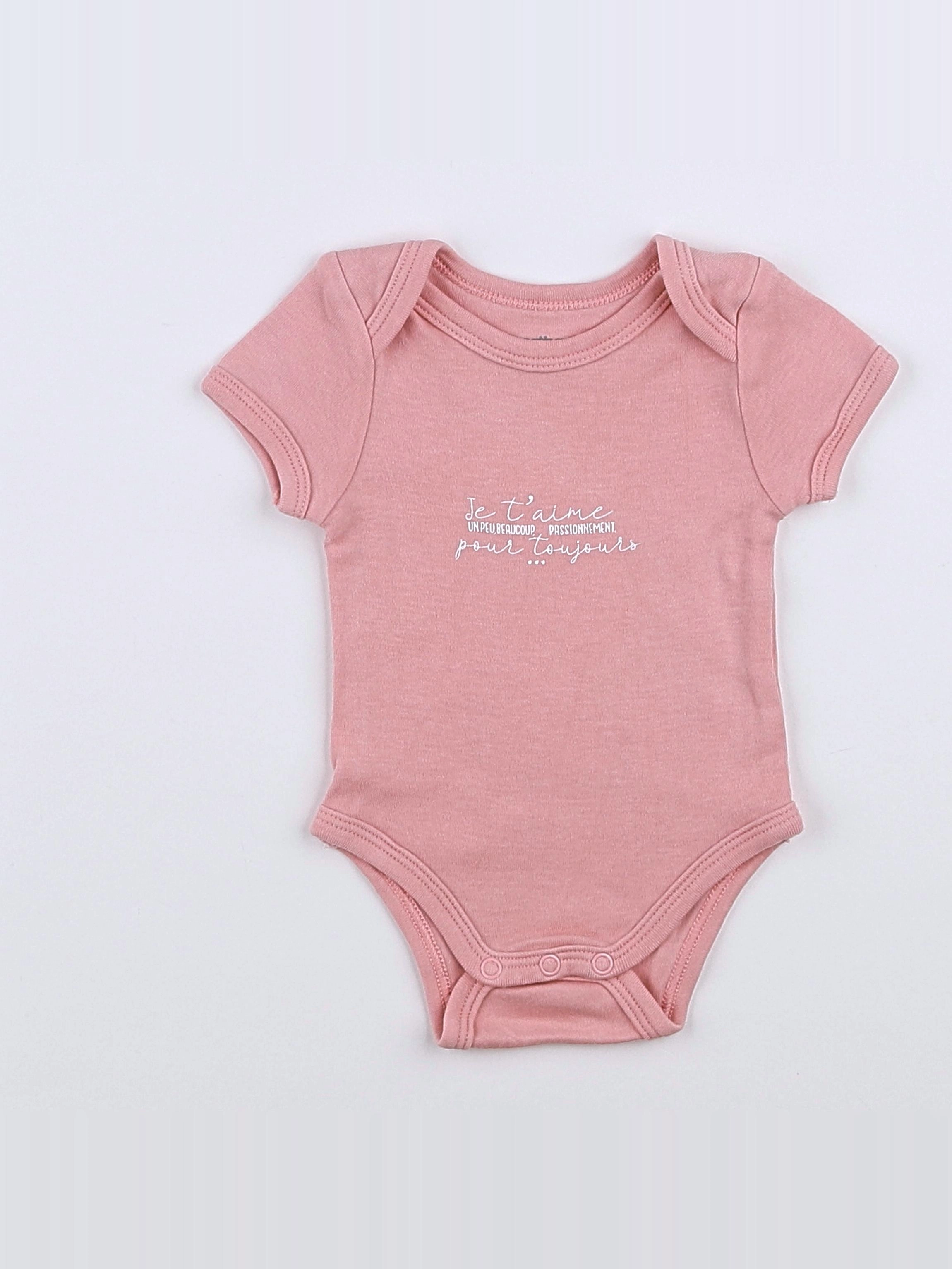 Vertbaudet - body rose - 1 mois