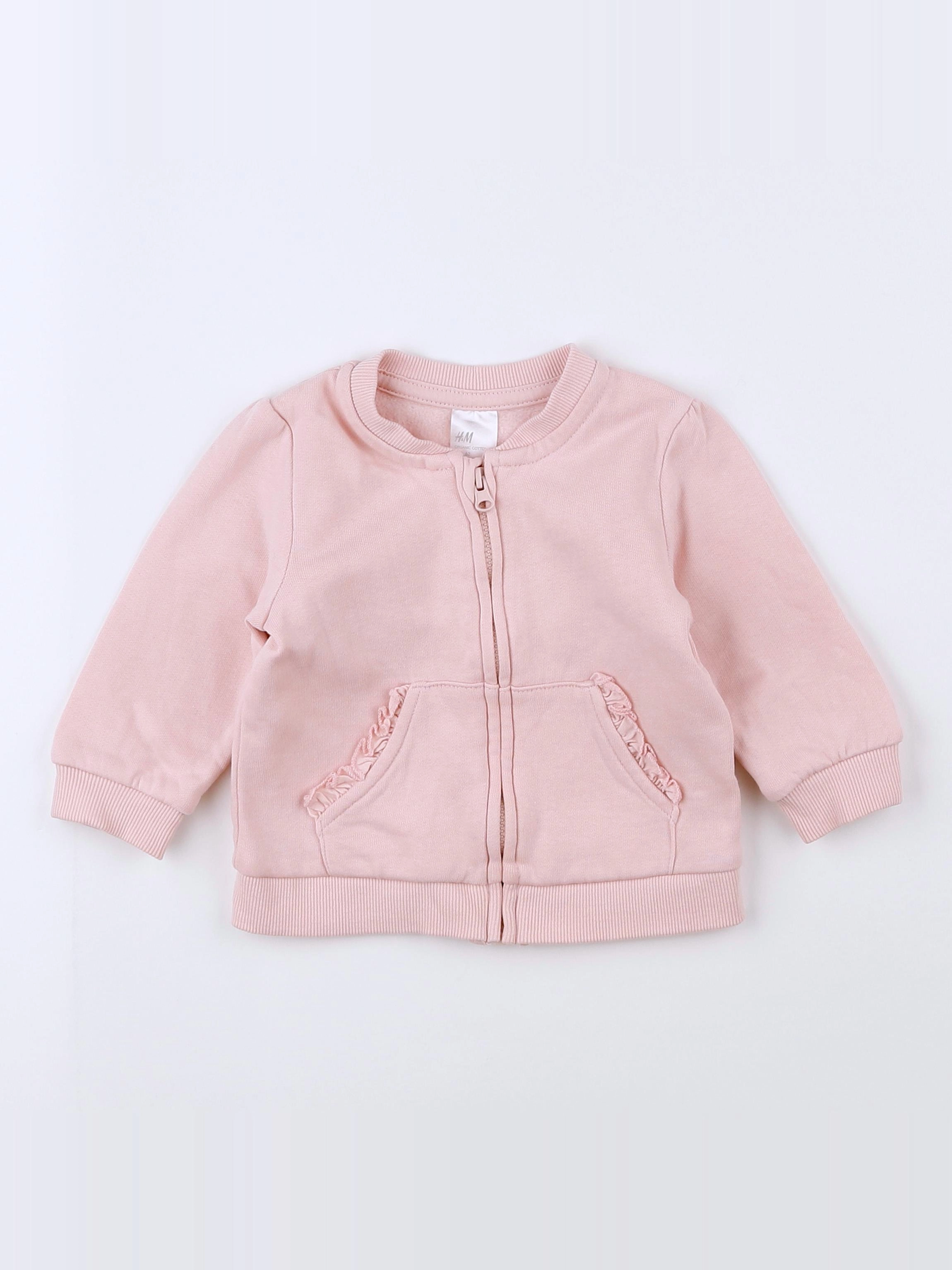 H&M - sweat rose - 3 mois