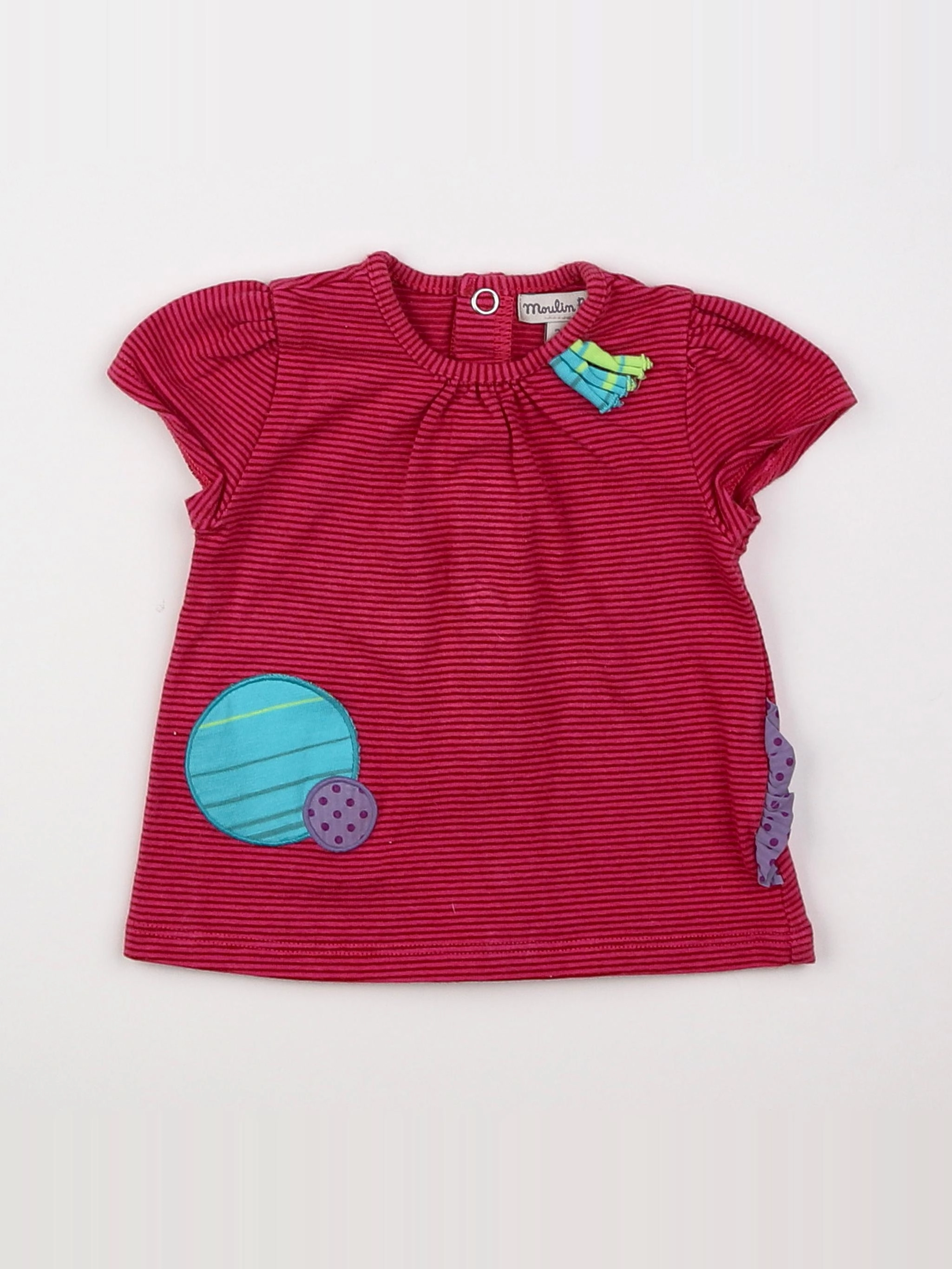 Moulin Roty - tee-shirt multicolore - 3 mois