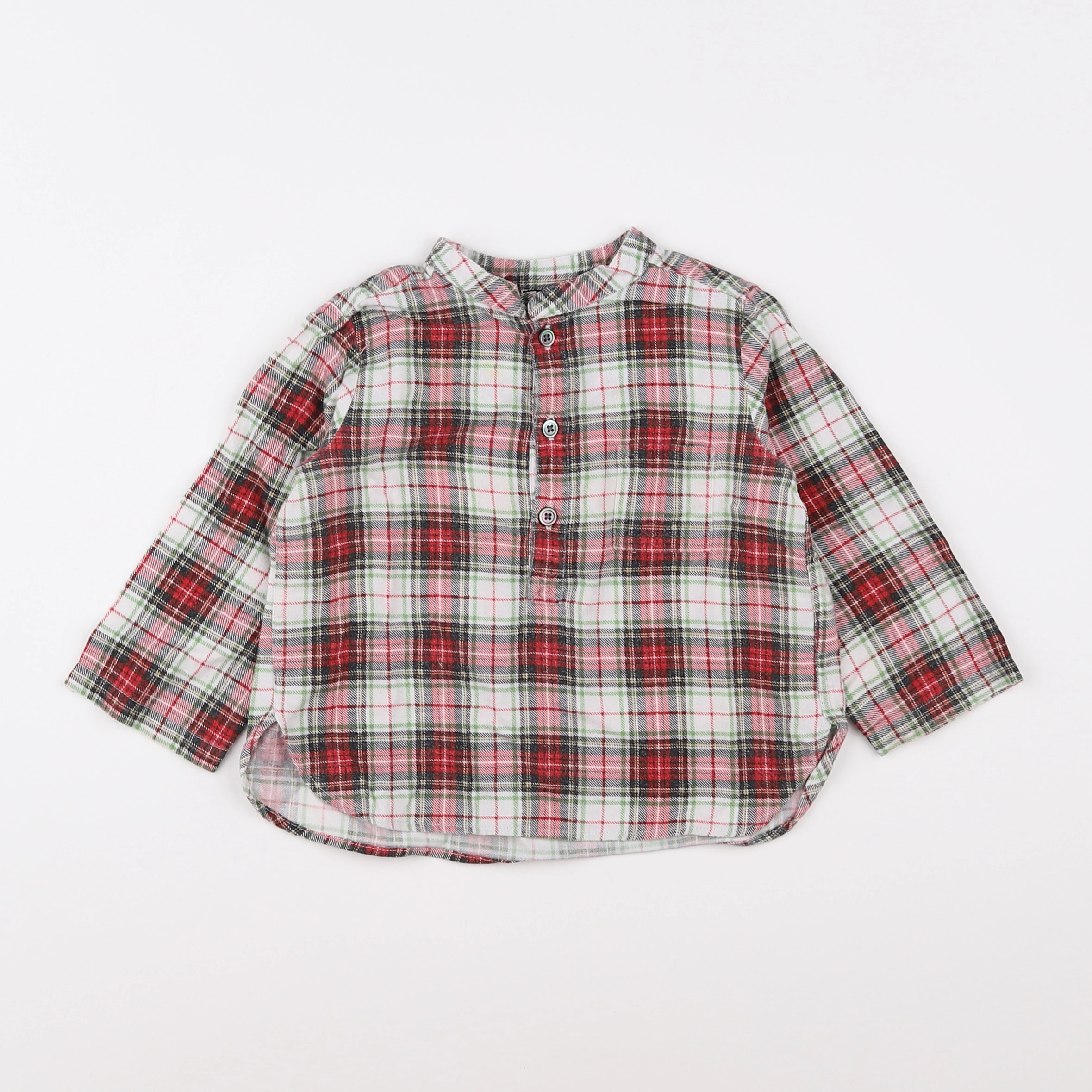 Bonton - chemise blanc, rouge - 18 mois