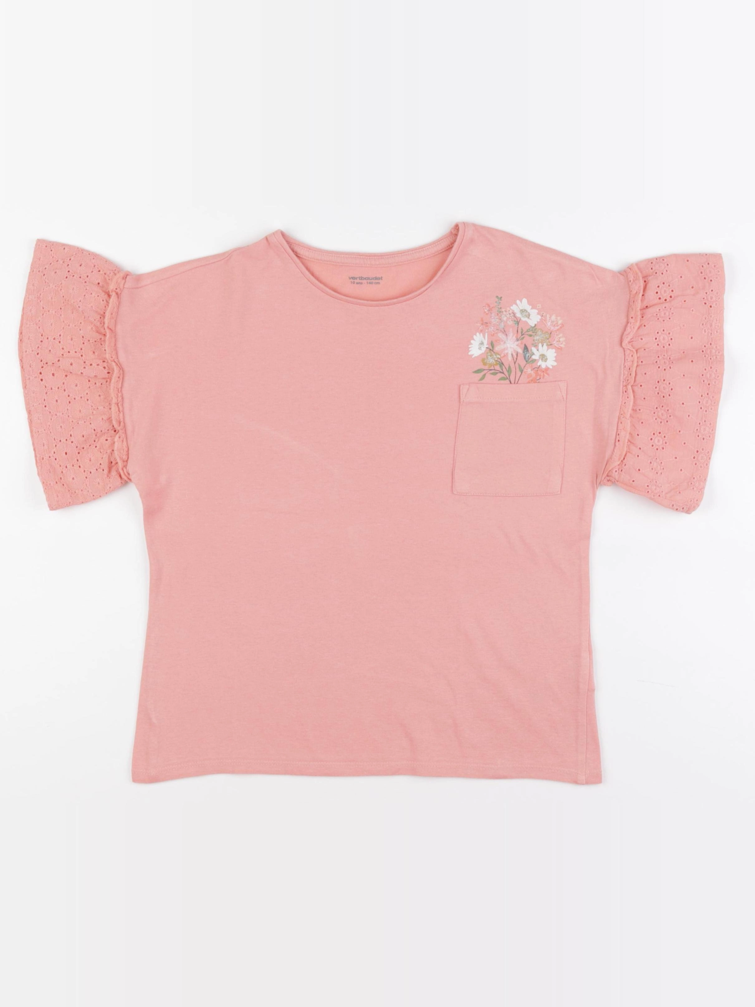 Vertbaudet - tee-shirt rose - 10 ans