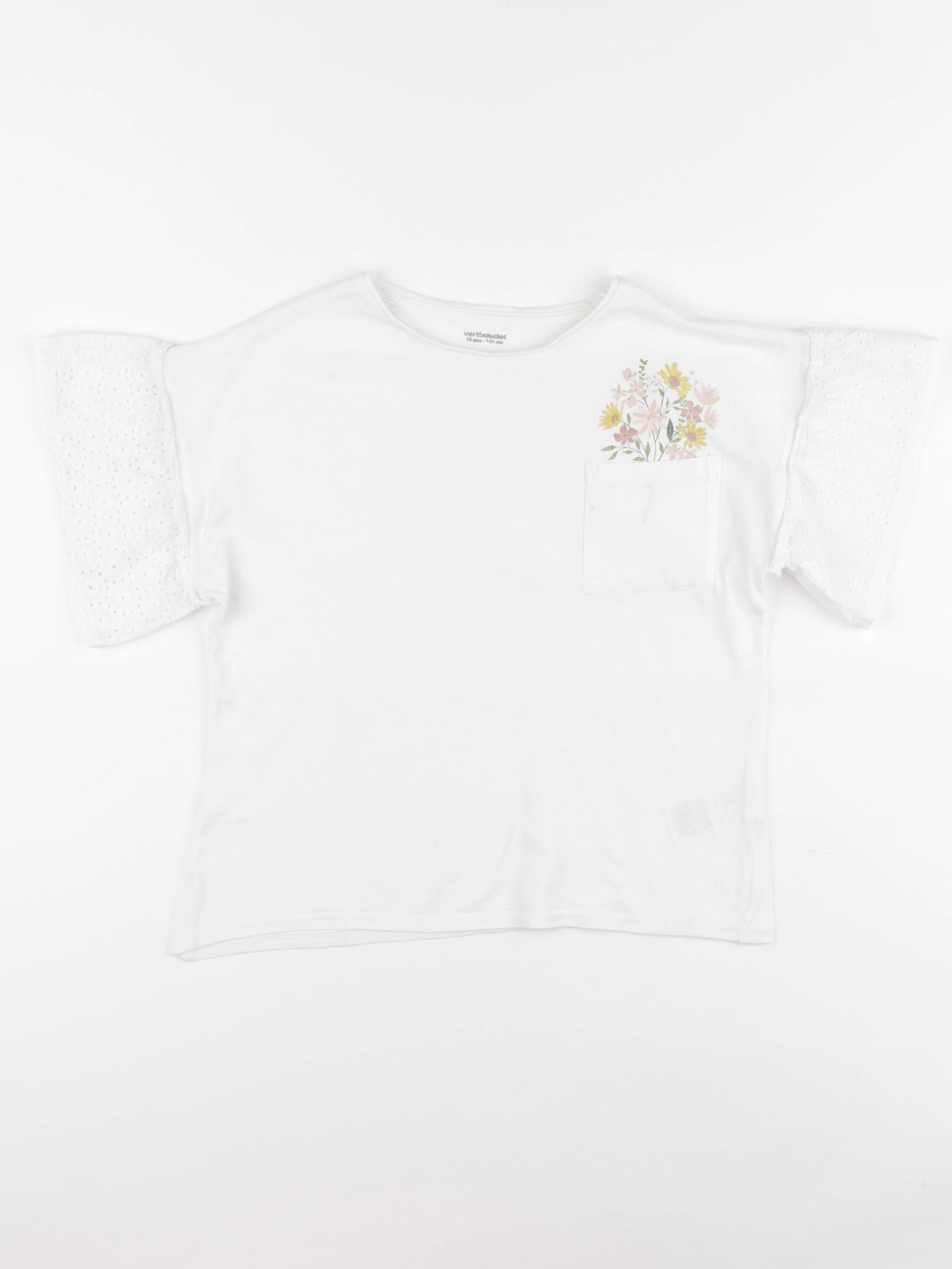 Vertbaudet - tee-shirt blanc - 10 ans