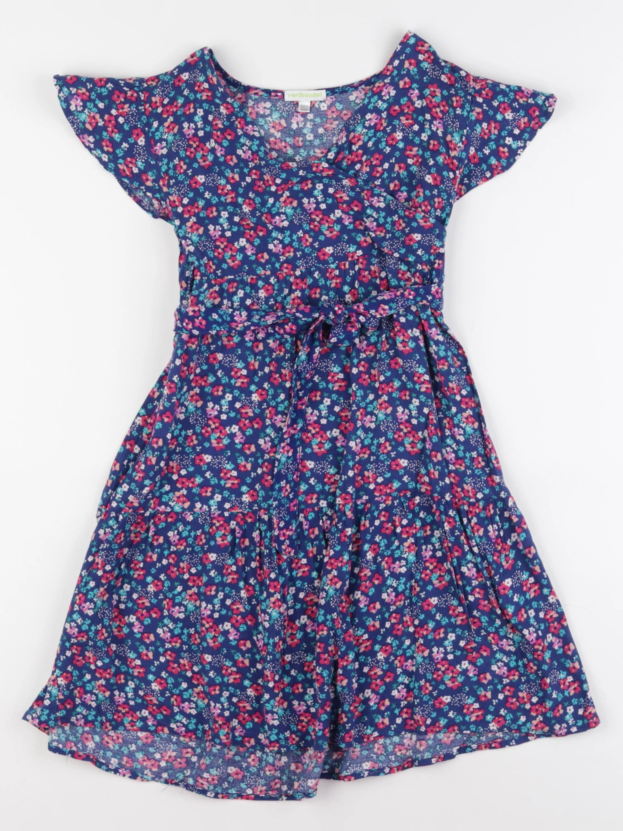 Vertbaudet - robe bleu, rose - 9 ans