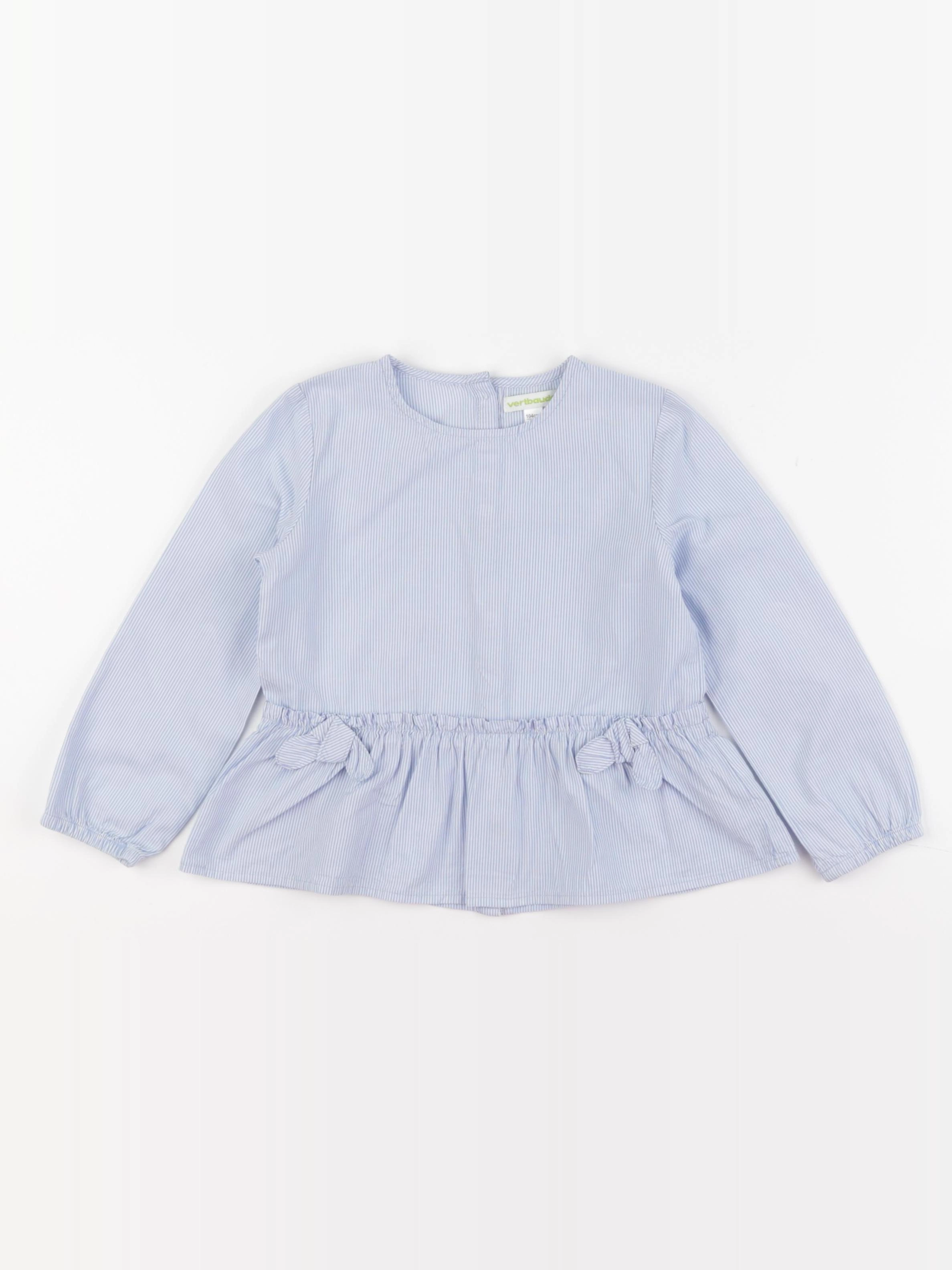 Vertbaudet - blouse blanc, bleu - 4 ans
