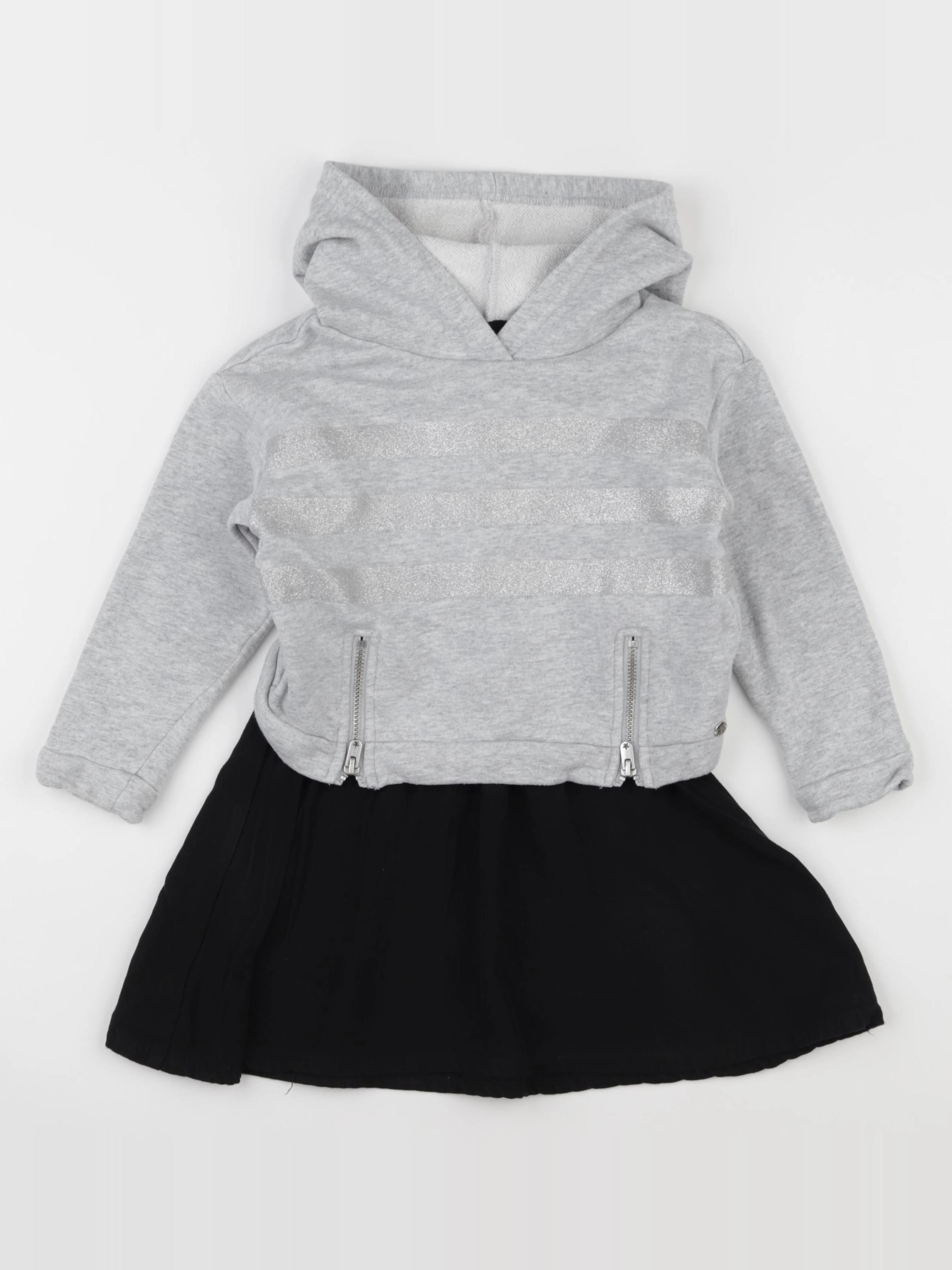 IKKS - robe gris, noir - 3 ans