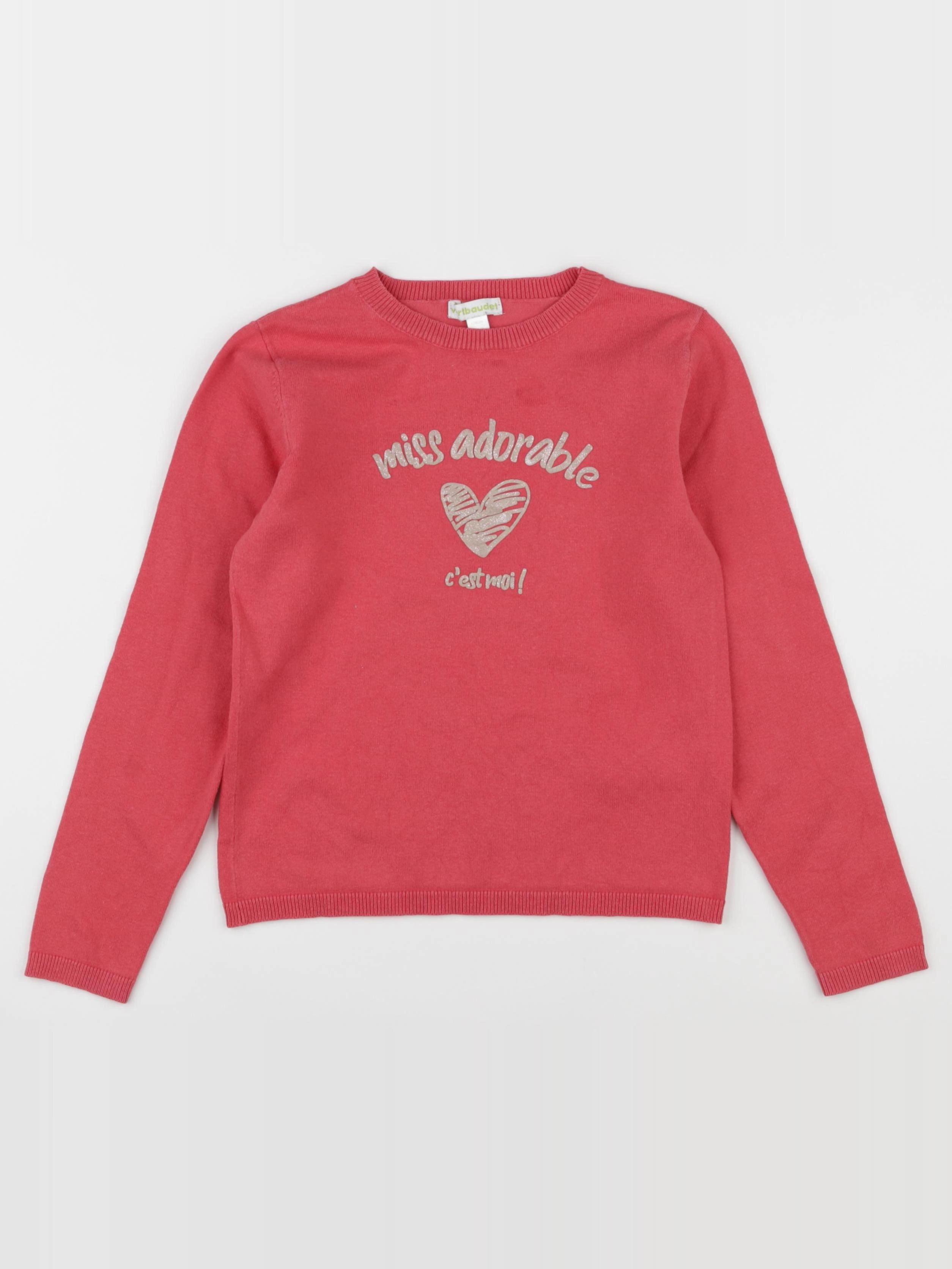 Vertbaudet - pull rose - 8 ans