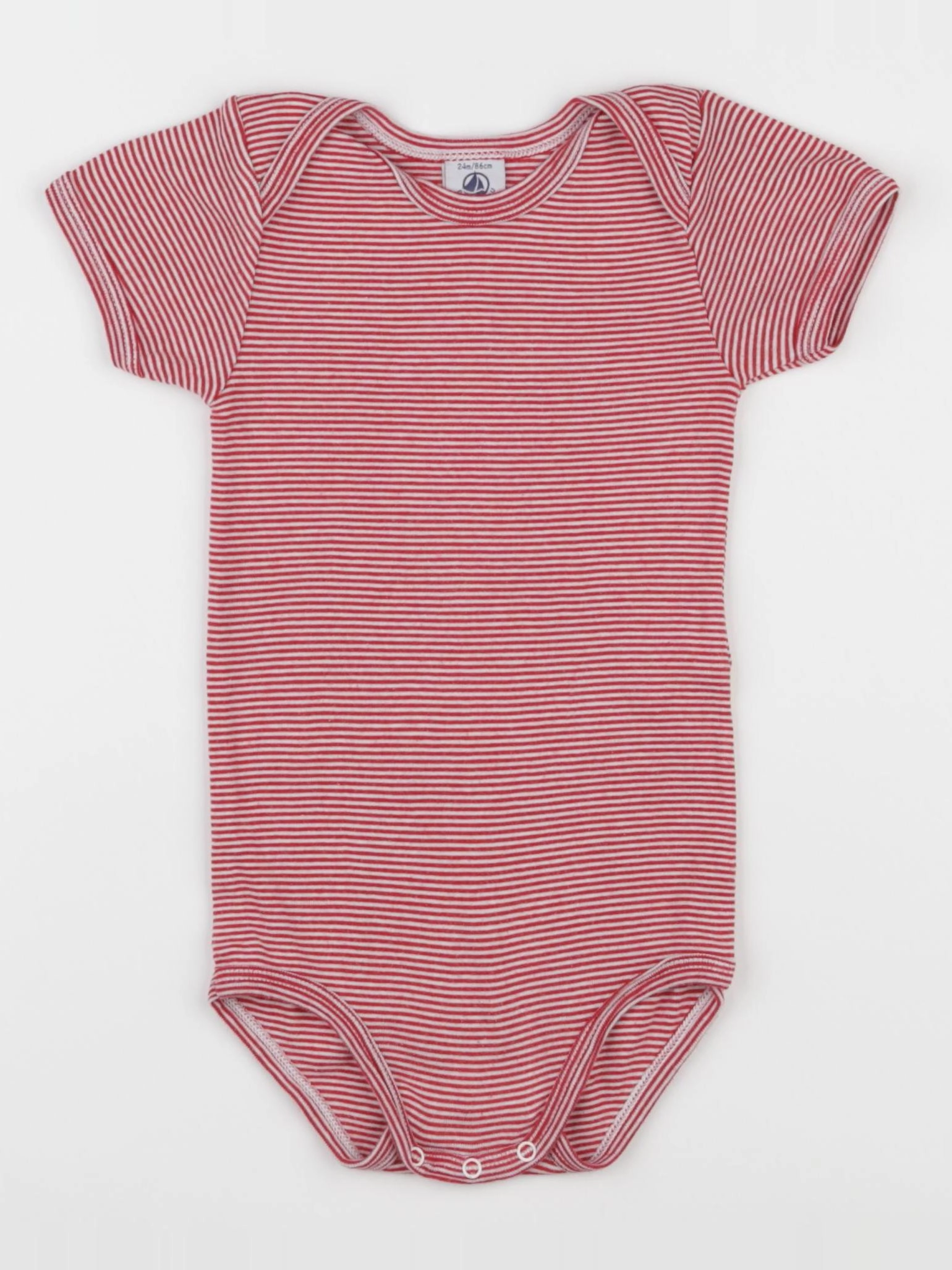 Petit Bateau - body rouge - 24 mois