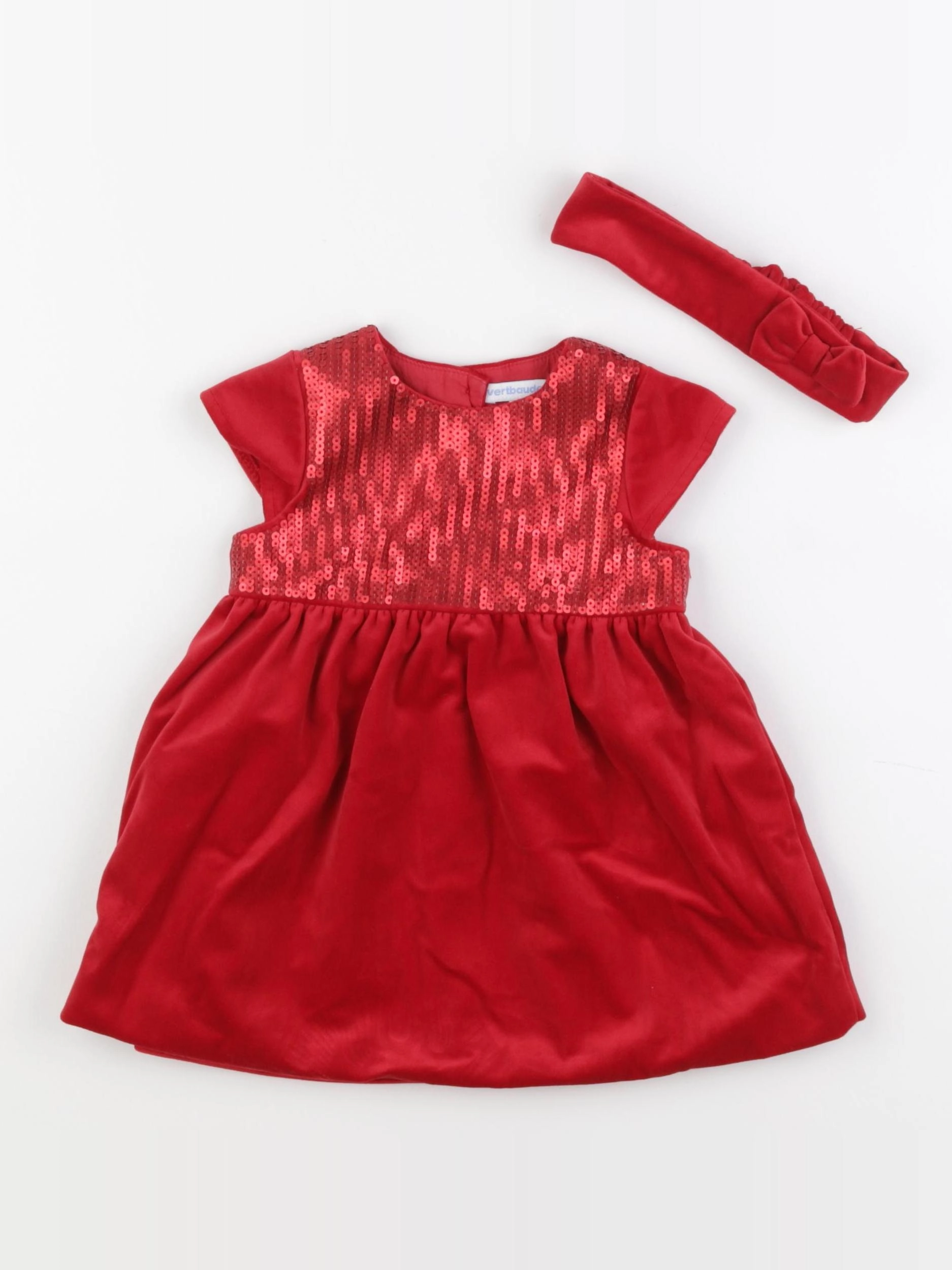 Vertbaudet - robe rouge - 12 mois